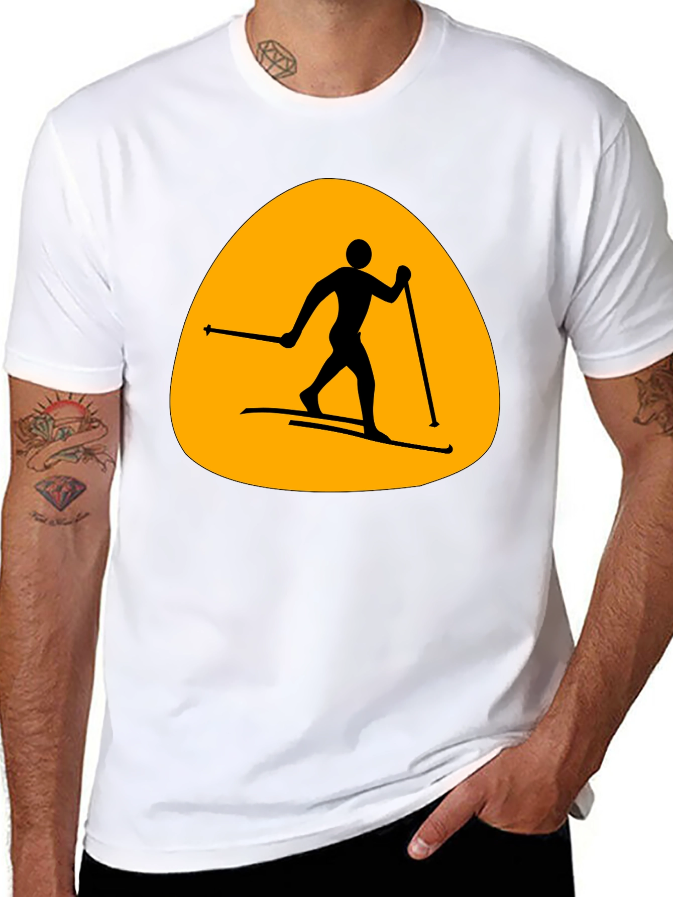 Ski Silhouette T-Shirt - Mens Black Tee