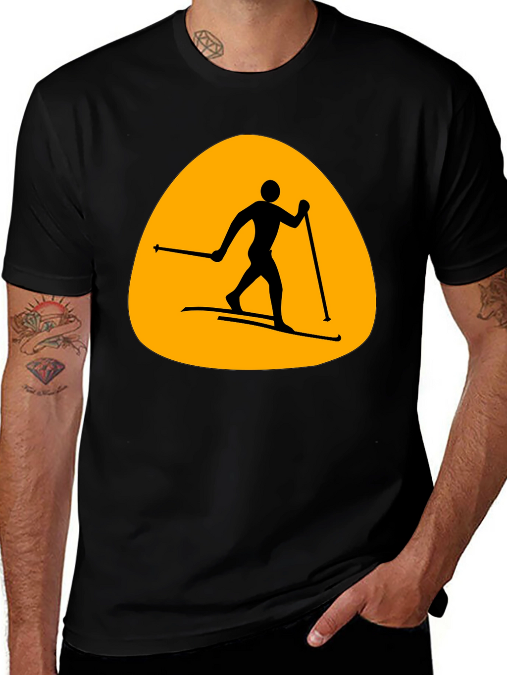 Ski Silhouette T-Shirt - Mens Black Tee