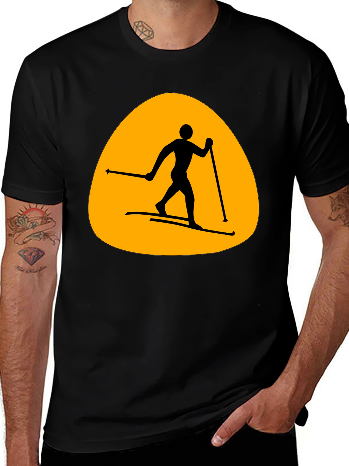 Ski Silhouette T-Shirt - Mens Black Tee