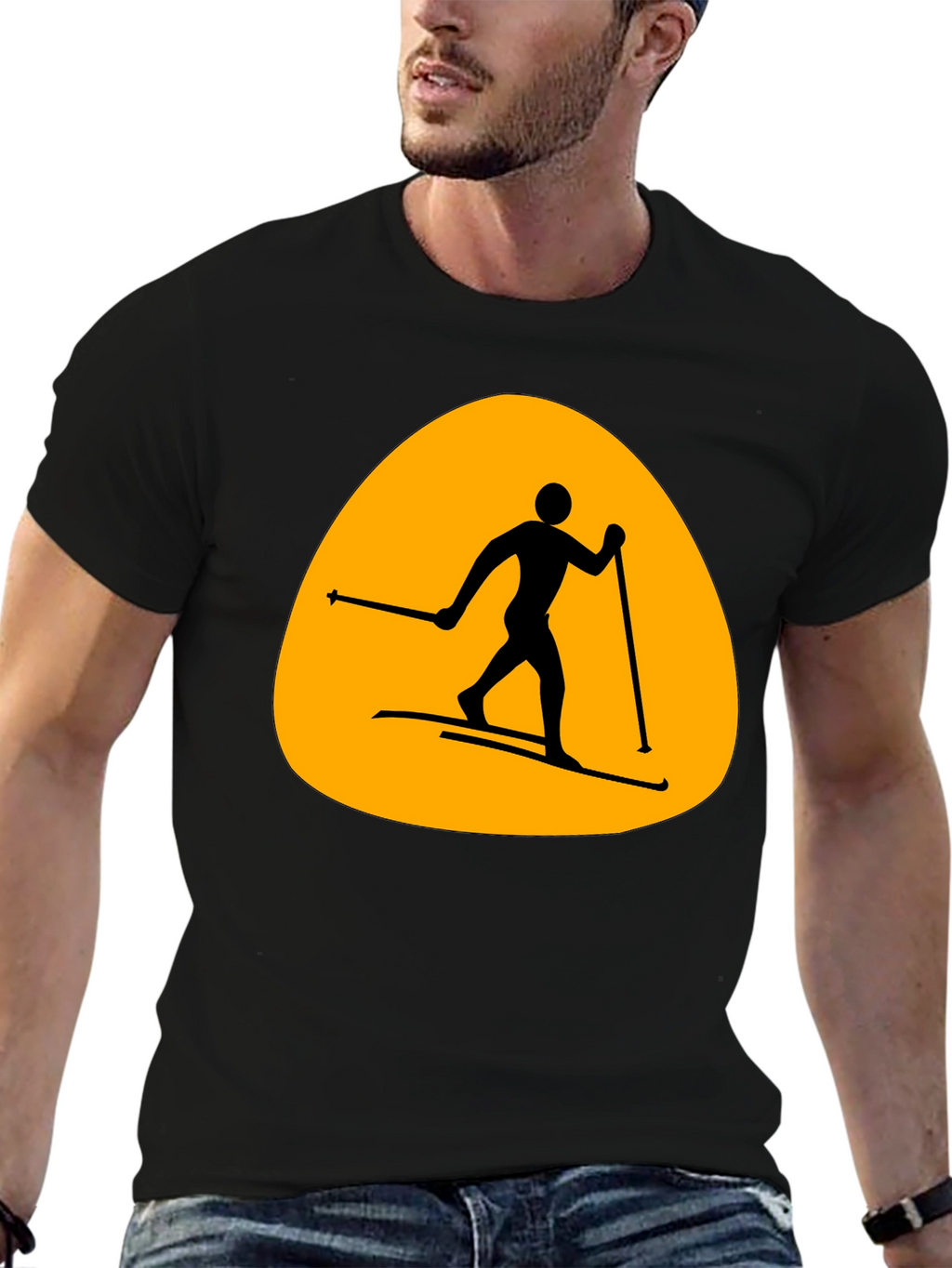 Ski Silhouette T-Shirt - Mens Black Tee