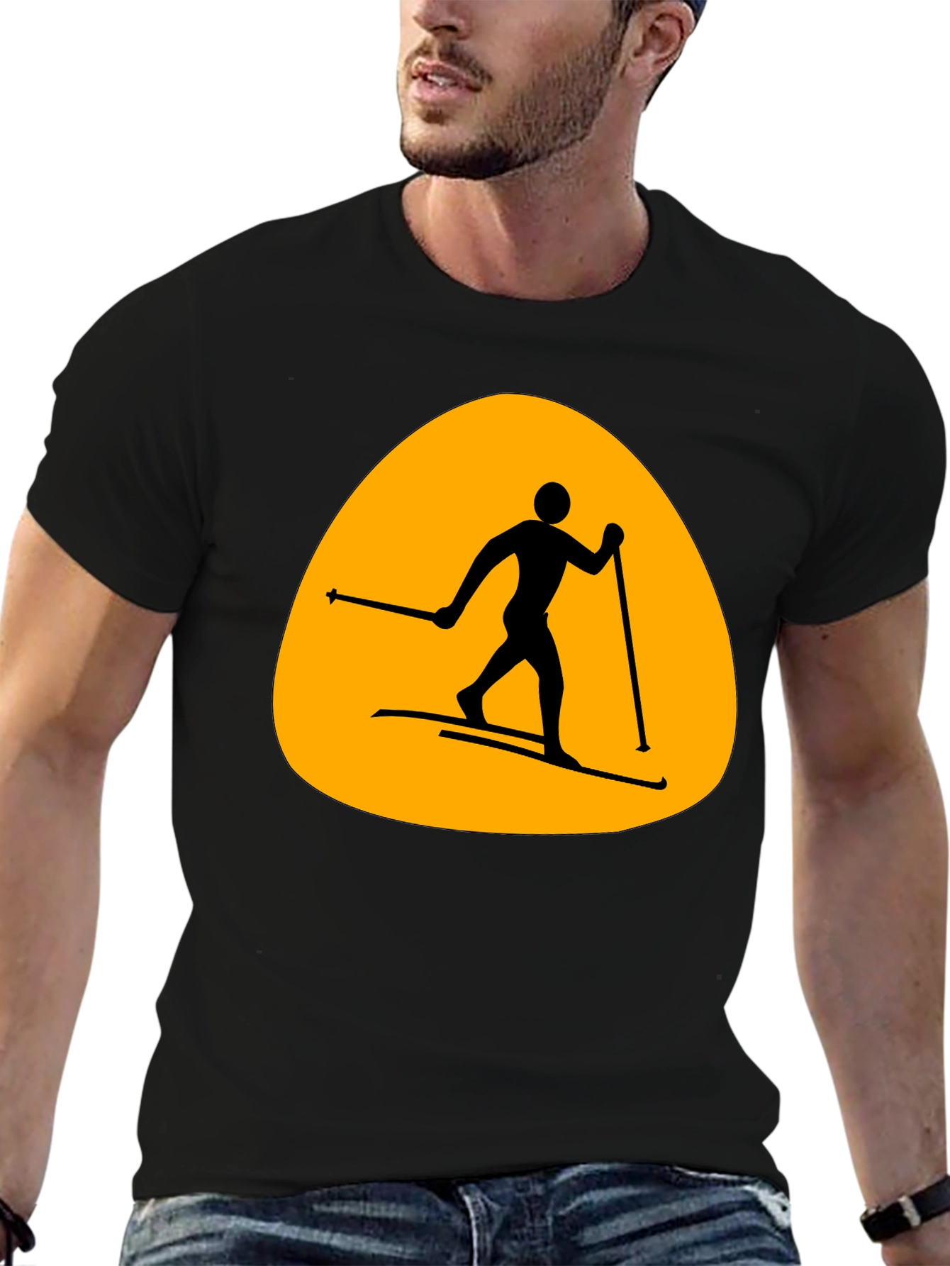 Ski Silhouette T-Shirt - Mens Black Tee