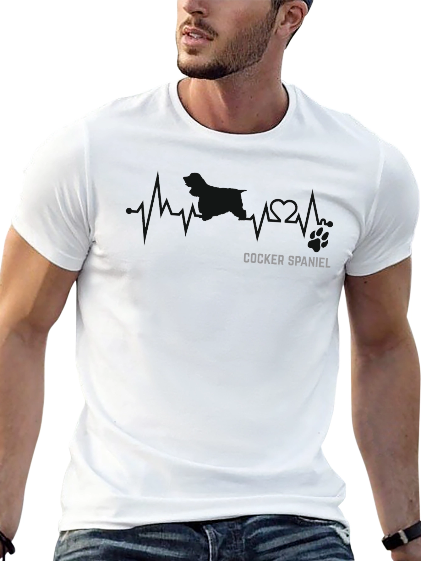Cocker Spaniel Heartbeat T-Shirt - Dog Lover Tee