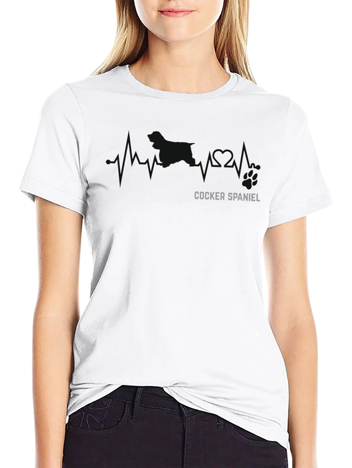 Cocker Spaniel Heartbeat T-Shirt - Dog Lover Tee