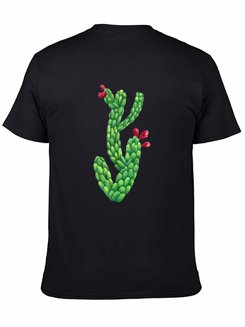 Cactus Graphic Tee - Mens Black Crew Neck T-Shirt