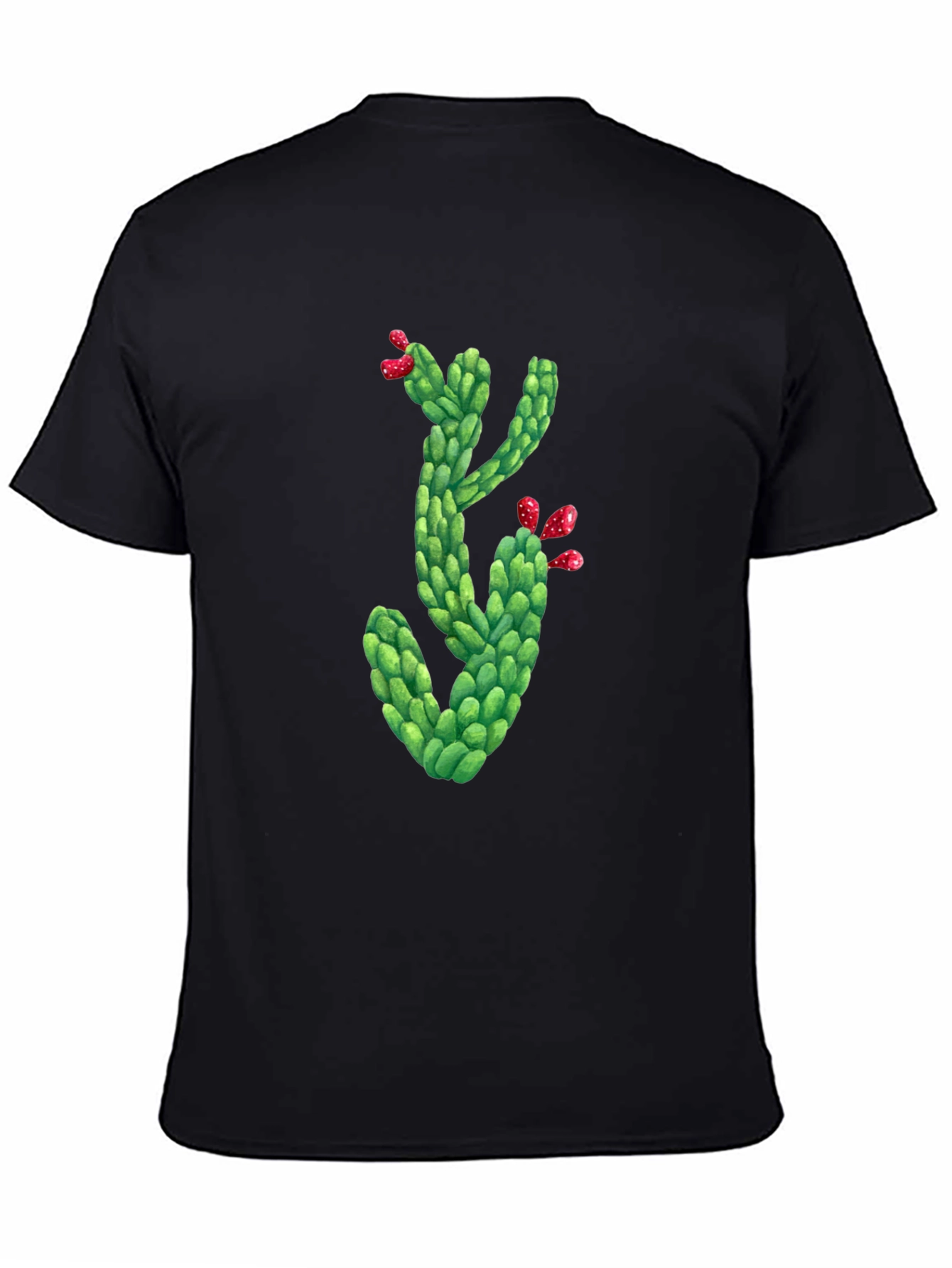 Cactus Graphic Tee - Mens Black Crew Neck T-Shirt