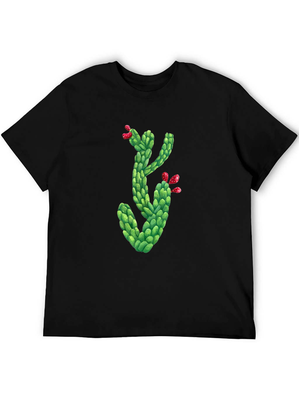 Cactus Graphic Tee - Mens Black Crew Neck T-Shirt