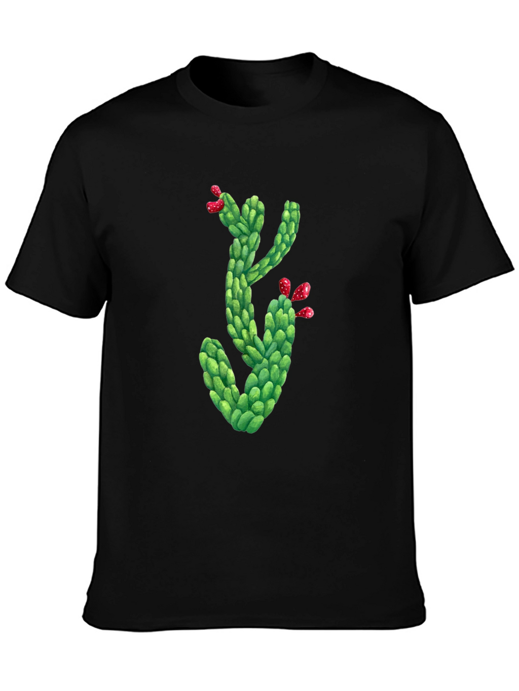 Cactus Graphic Tee - Mens Black Crew Neck T-Shirt