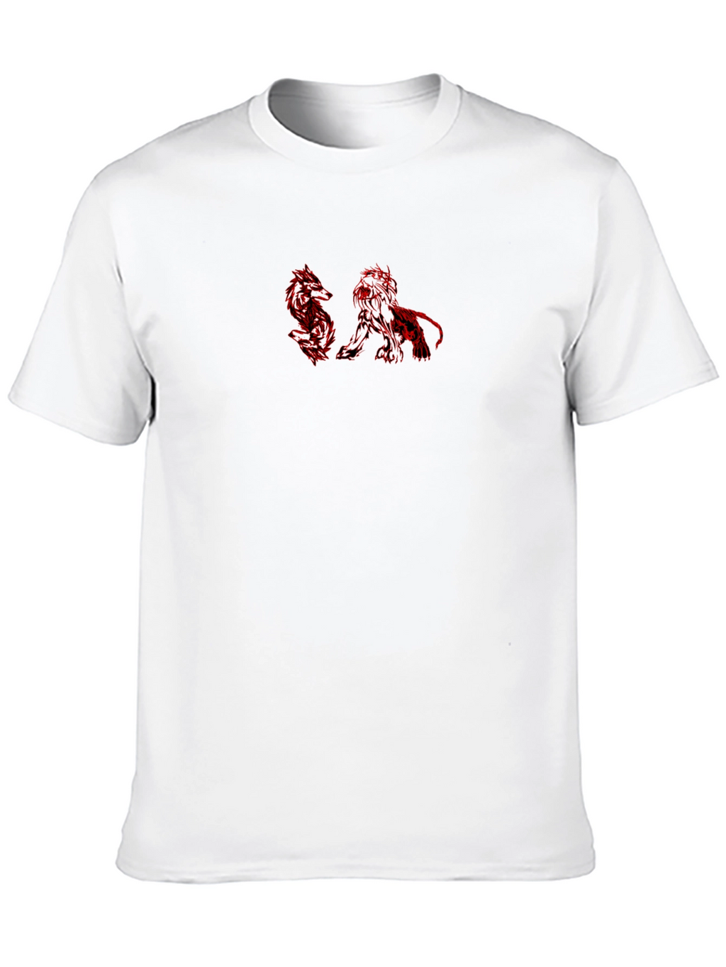 Red Lion & Dragon Graphic Black T-Shirt