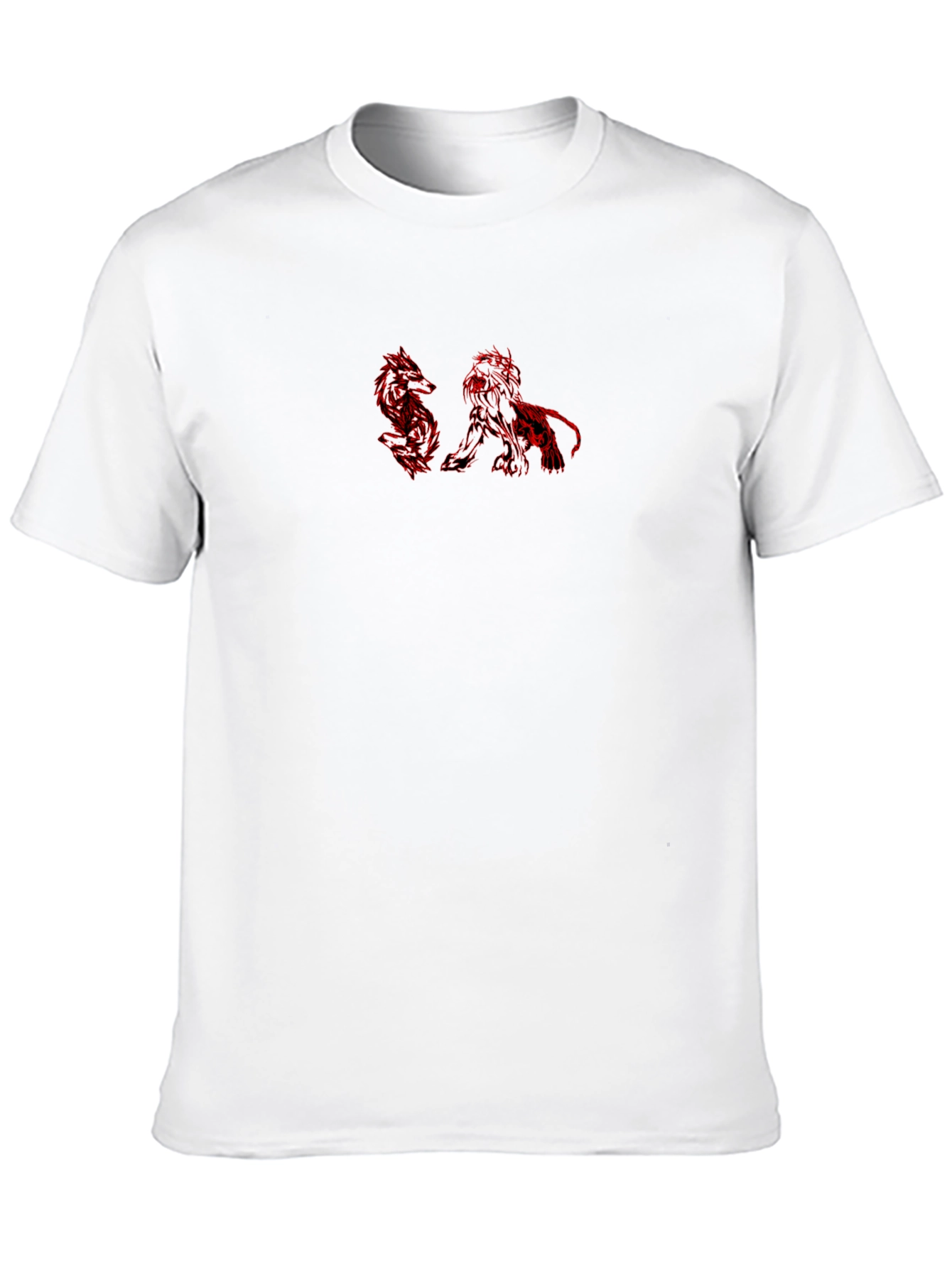 Red Lion & Dragon Graphic Black T-Shirt