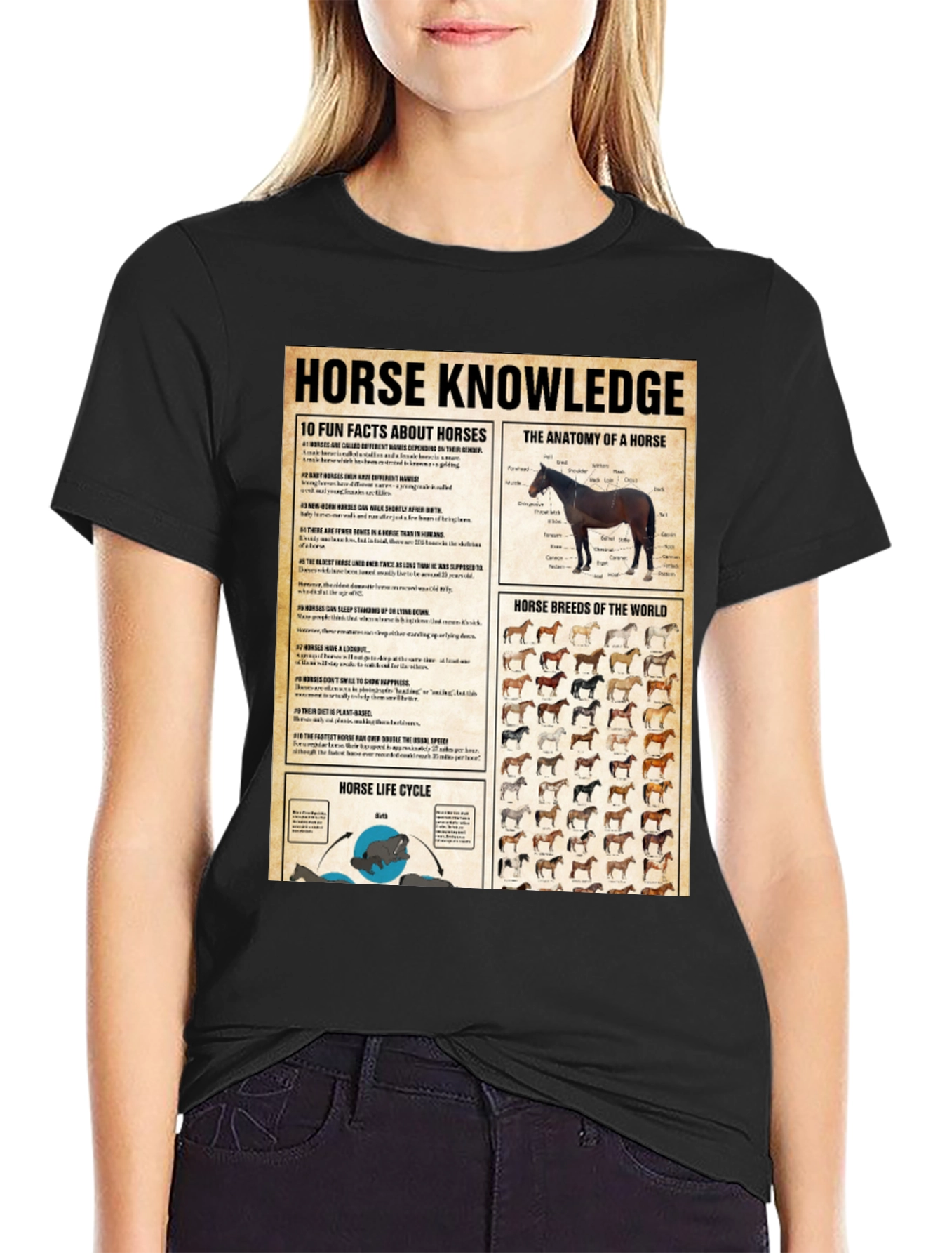 Horse Knowledge Black T-Shirt