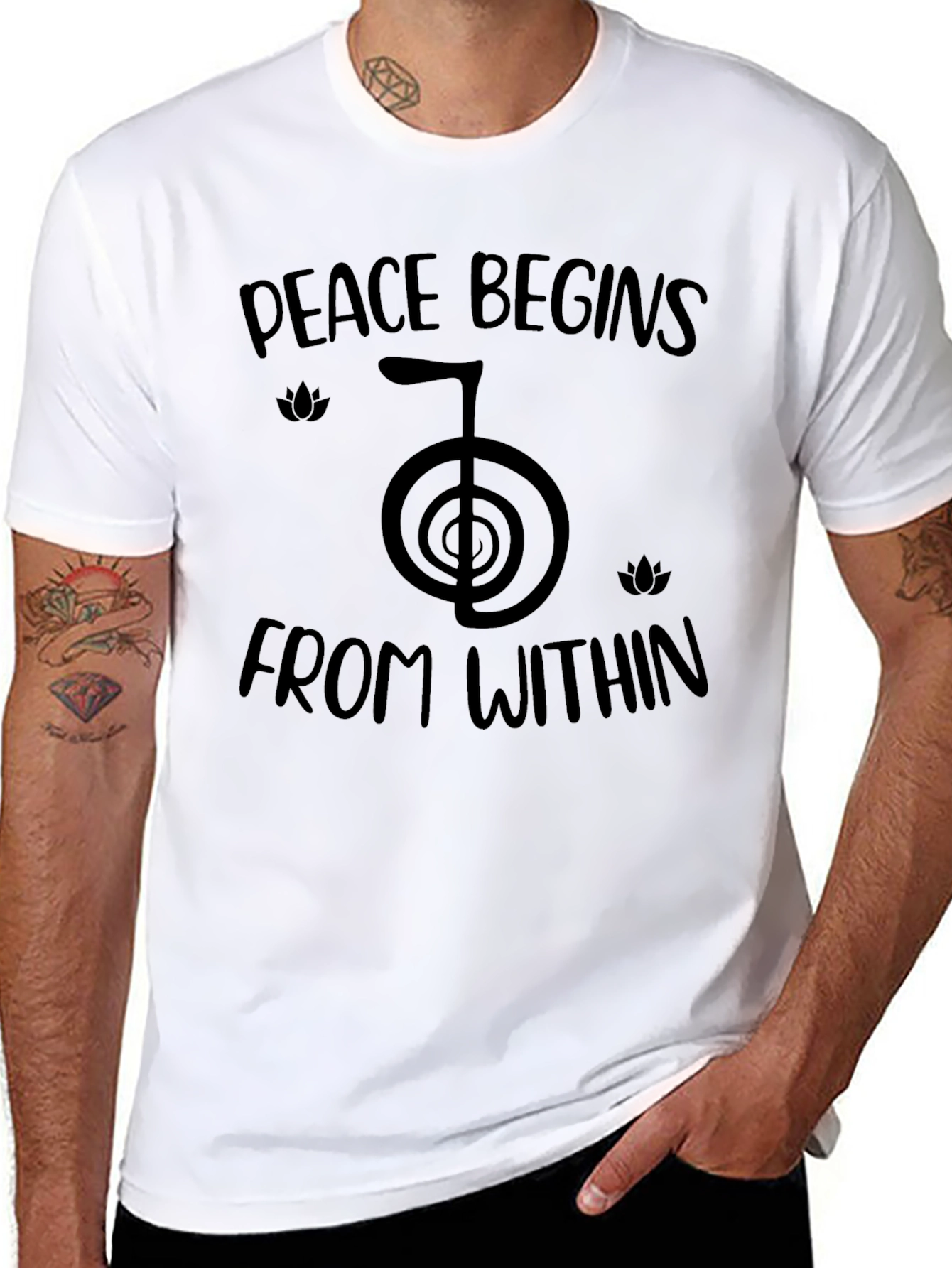 Peace Begins Within Black T-Shirt