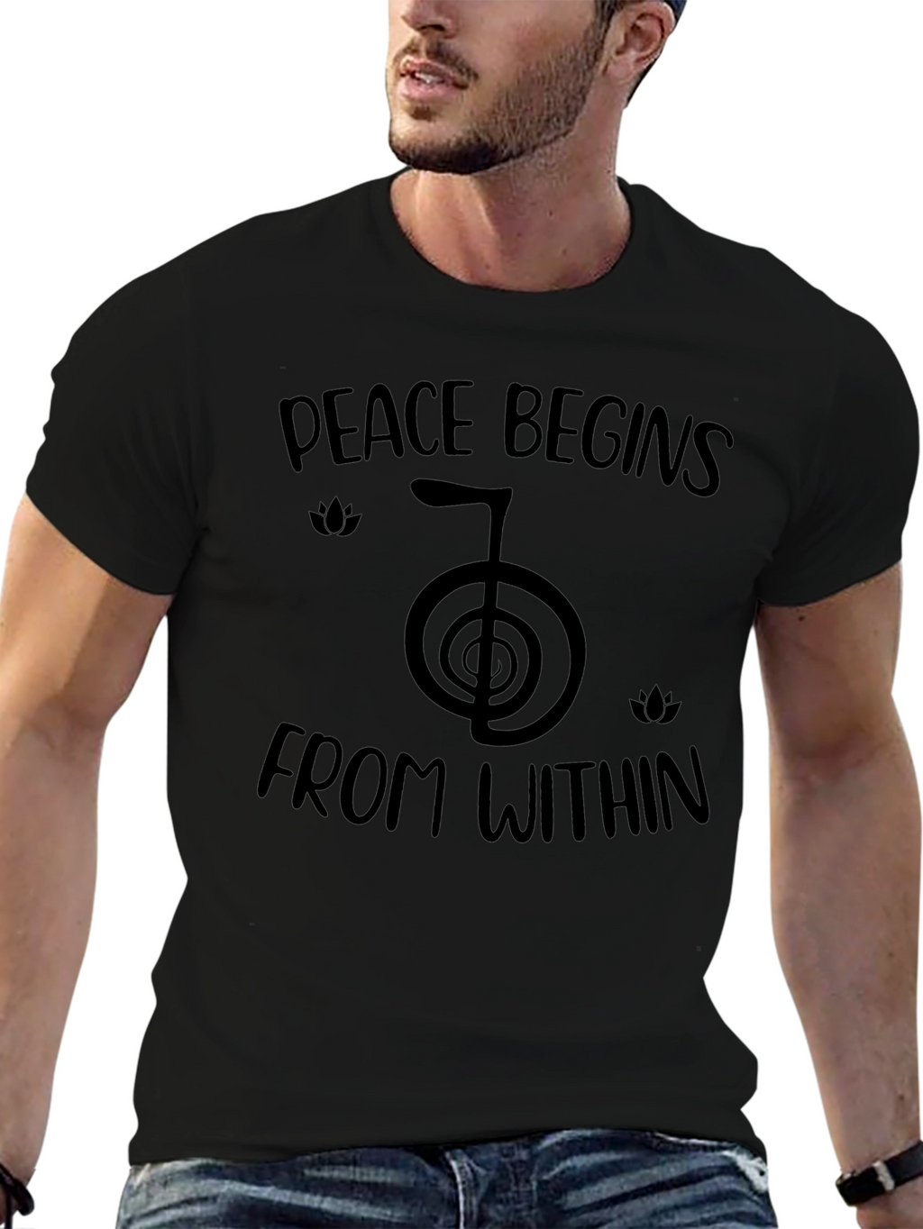 Peace Begins Within Black T-Shirt