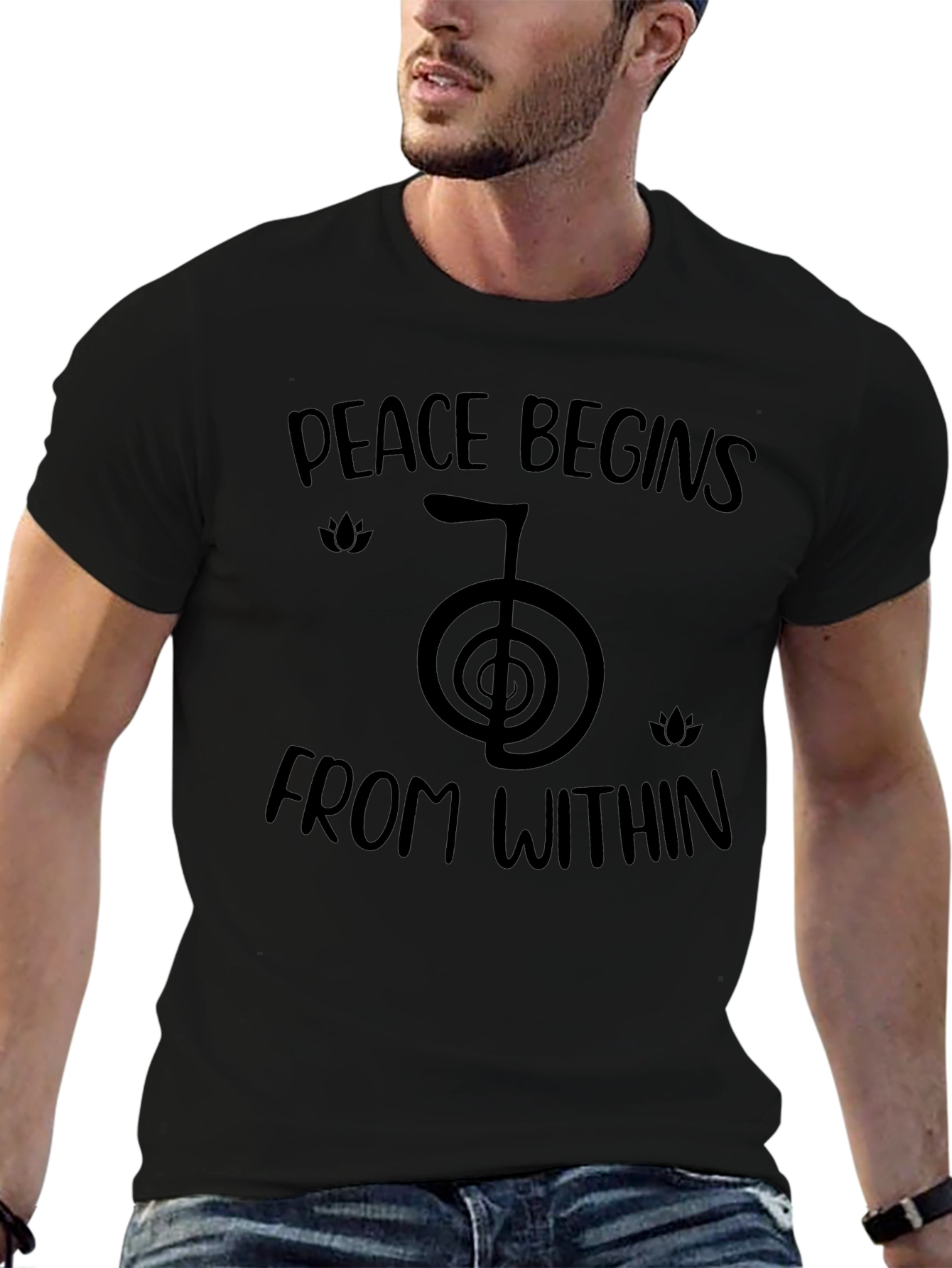 Peace Begins Within Black T-Shirt