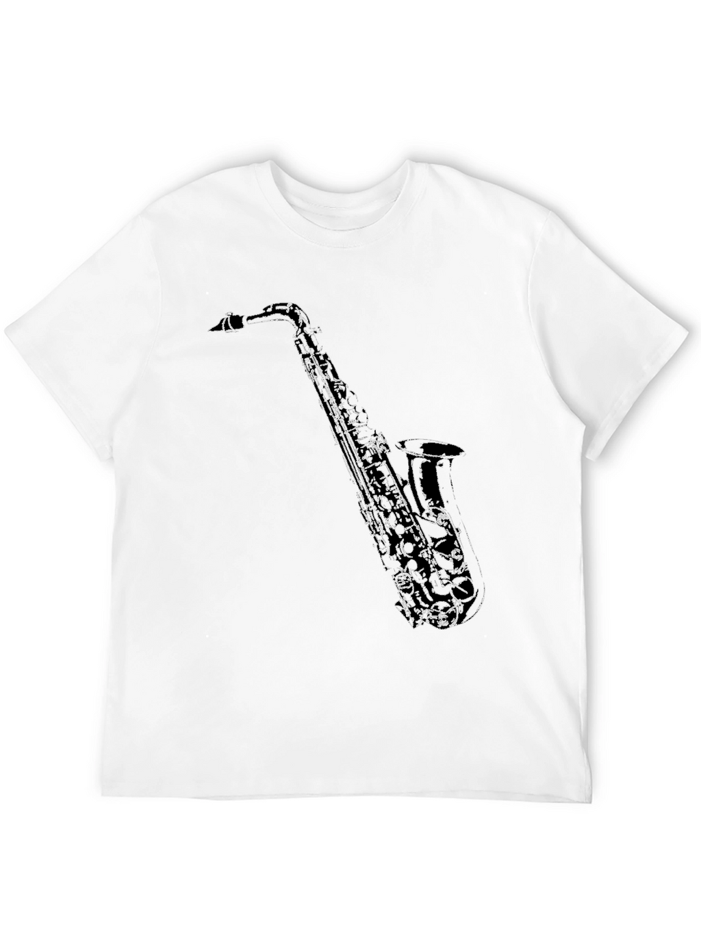 Saxophone Graphic T-Shirt - Black Cotton Tee