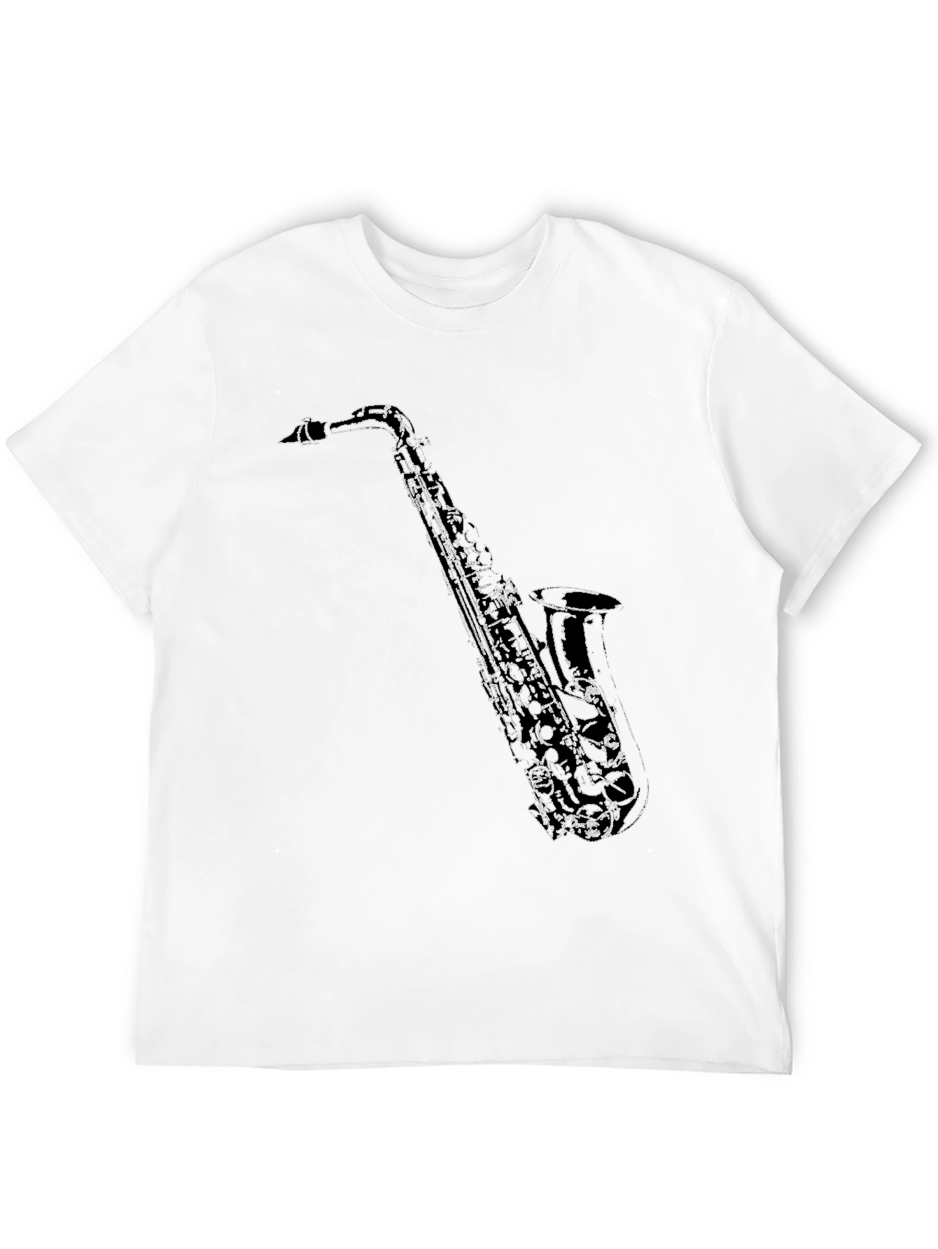 Saxophone Graphic T-Shirt - Black Cotton Tee