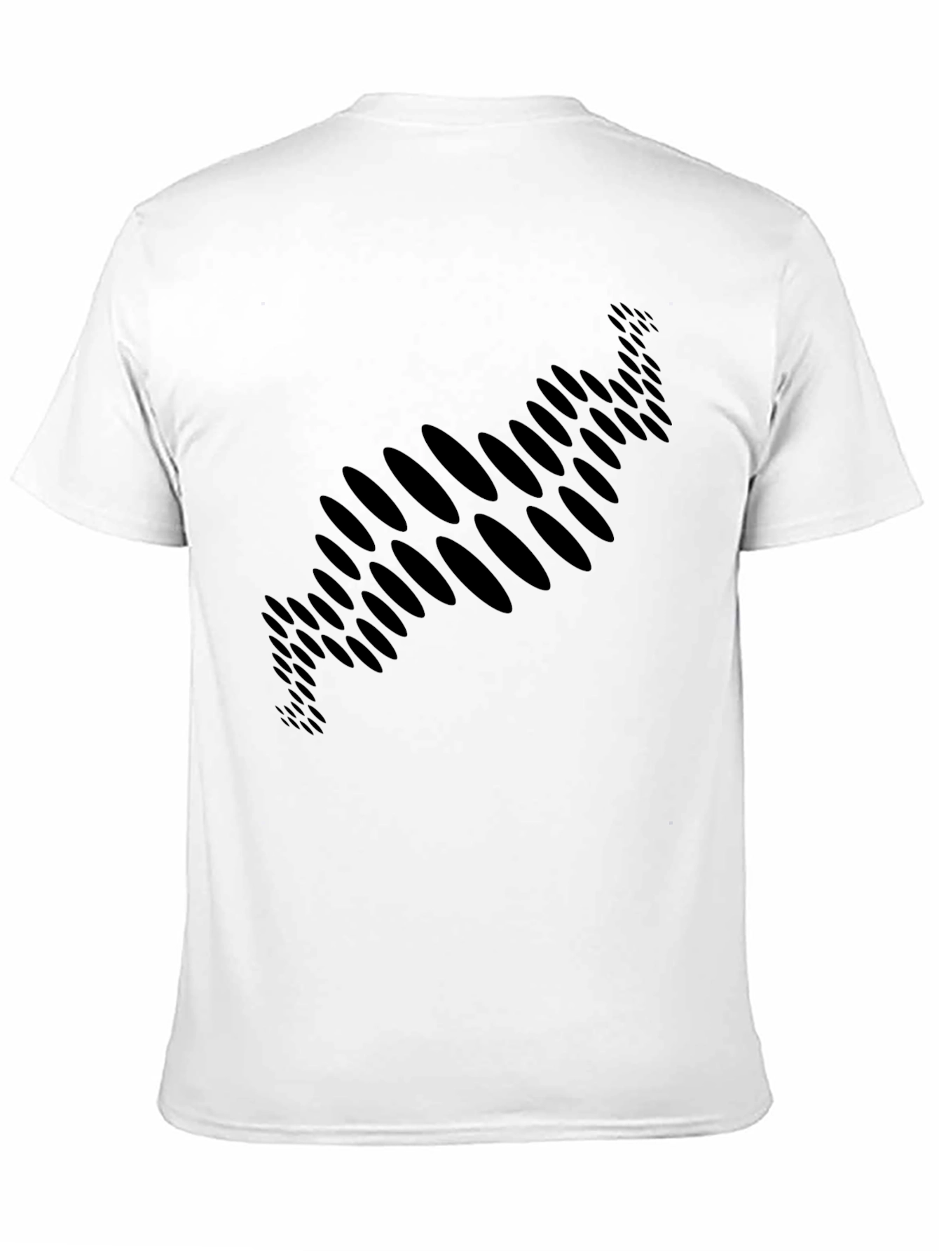 Abstract Ellipse Pattern Black T-Shirt