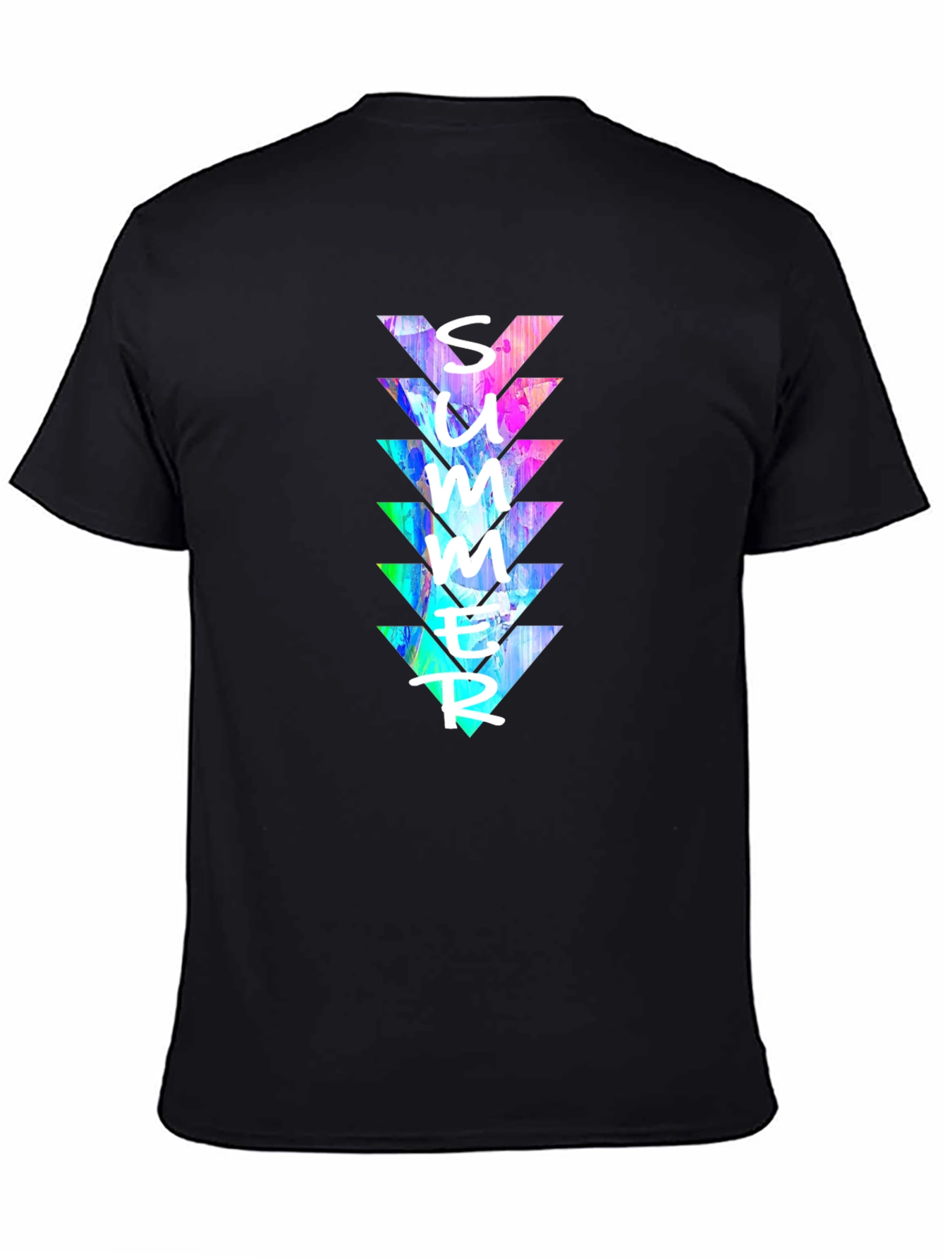 Summer Triangles Graphic Print Crew Neck T-Shirt
