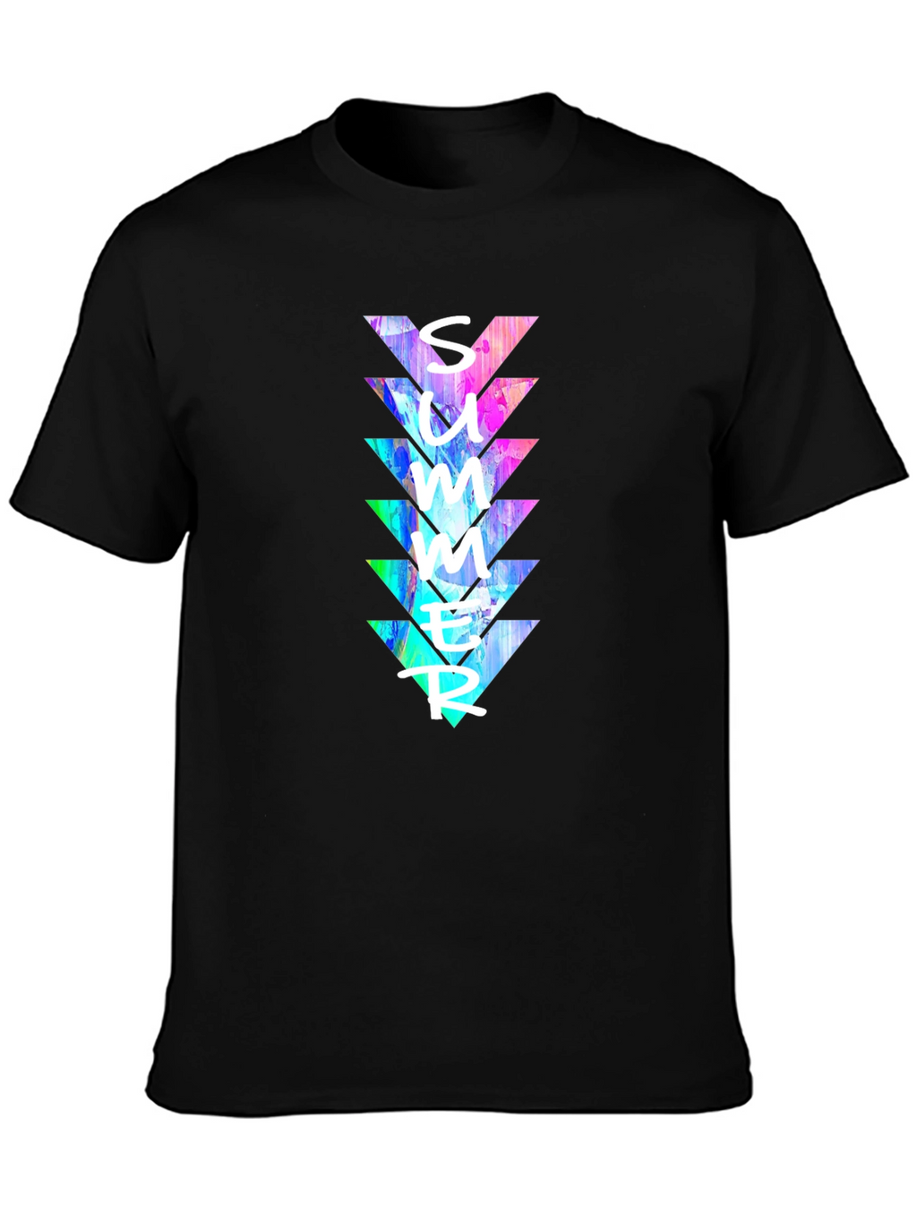 Summer Triangles Graphic Print Crew Neck T-Shirt