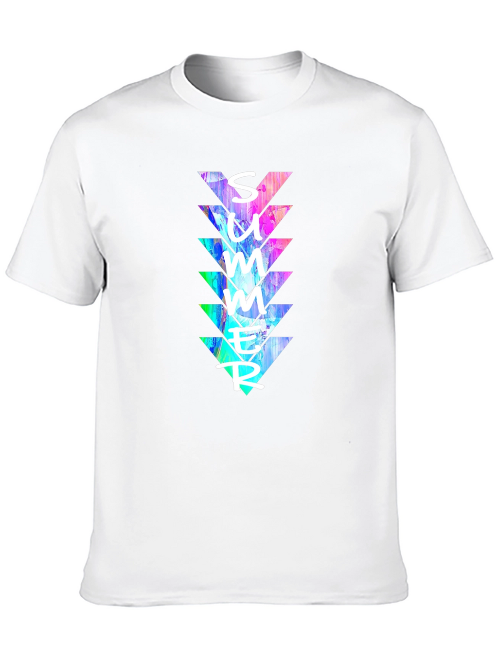 Summer Triangles Graphic Print Crew Neck T-Shirt
