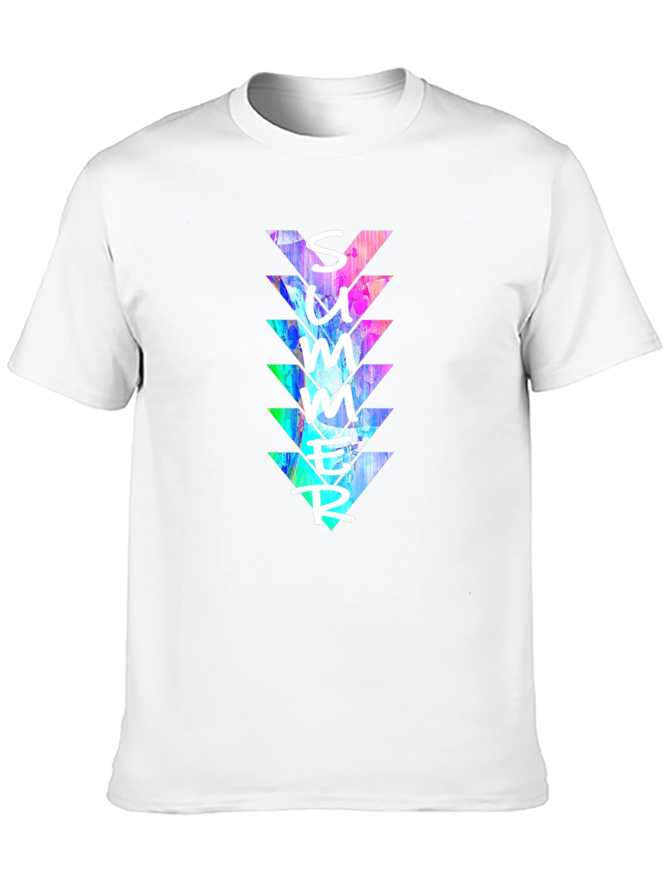 Summer Triangles Graphic Print Crew Neck T-Shirt
