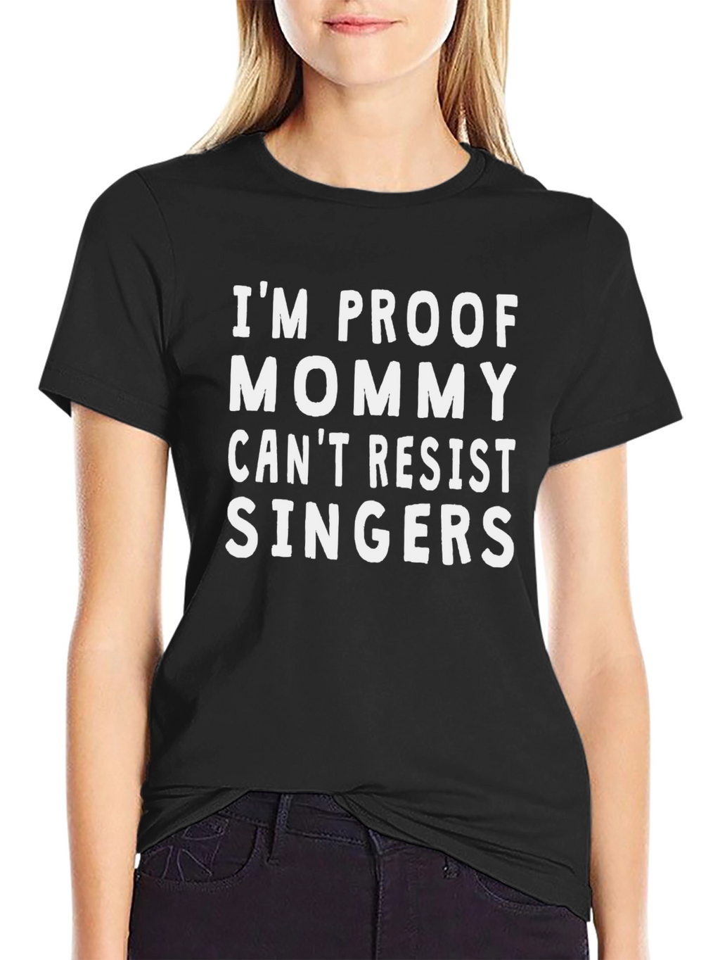 Mommy Cant Resist Singers Black T-Shirt