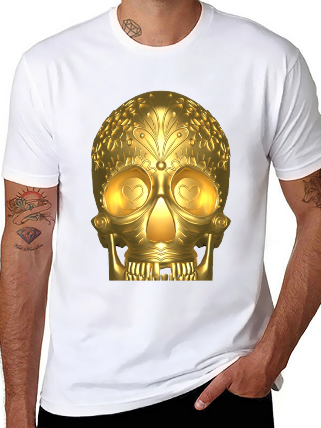 Golden Skull Graphic T-Shirt