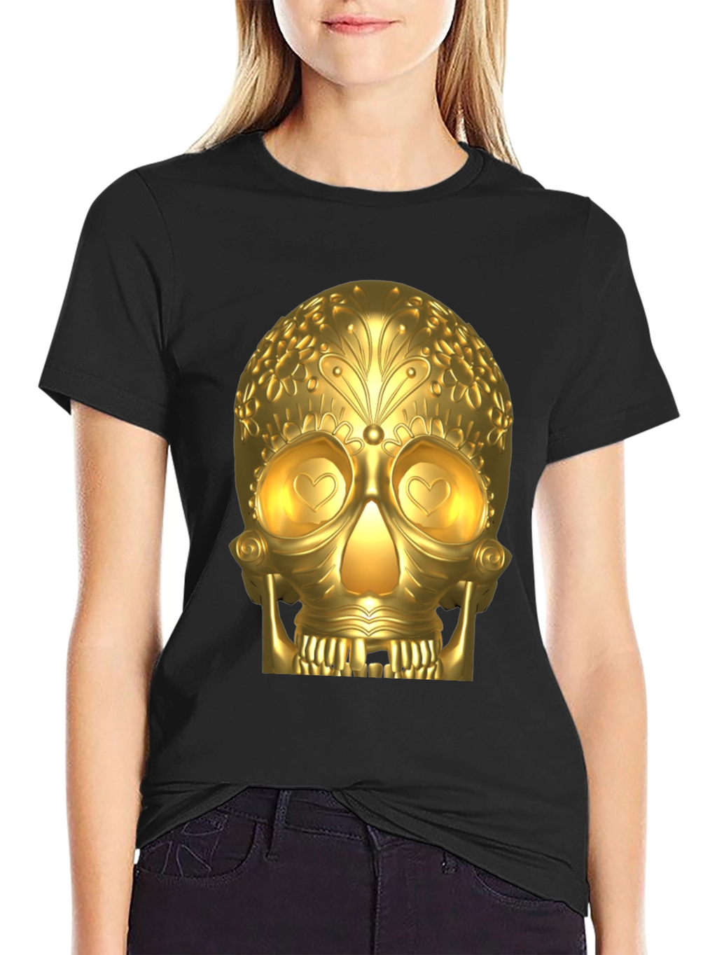 Golden Skull Graphic T-Shirt