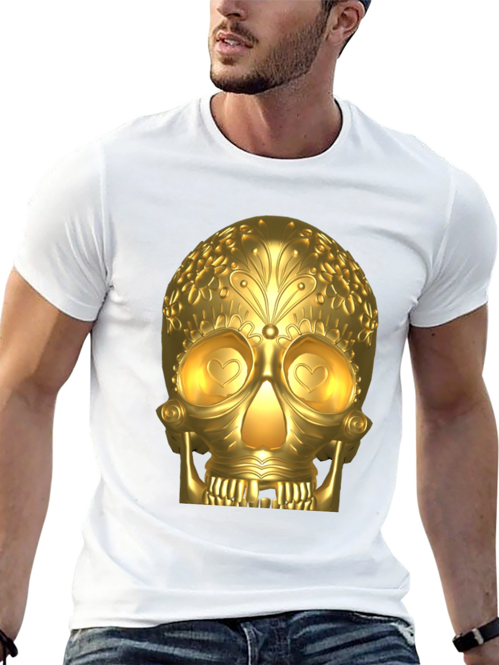 Golden Skull Graphic T-Shirt