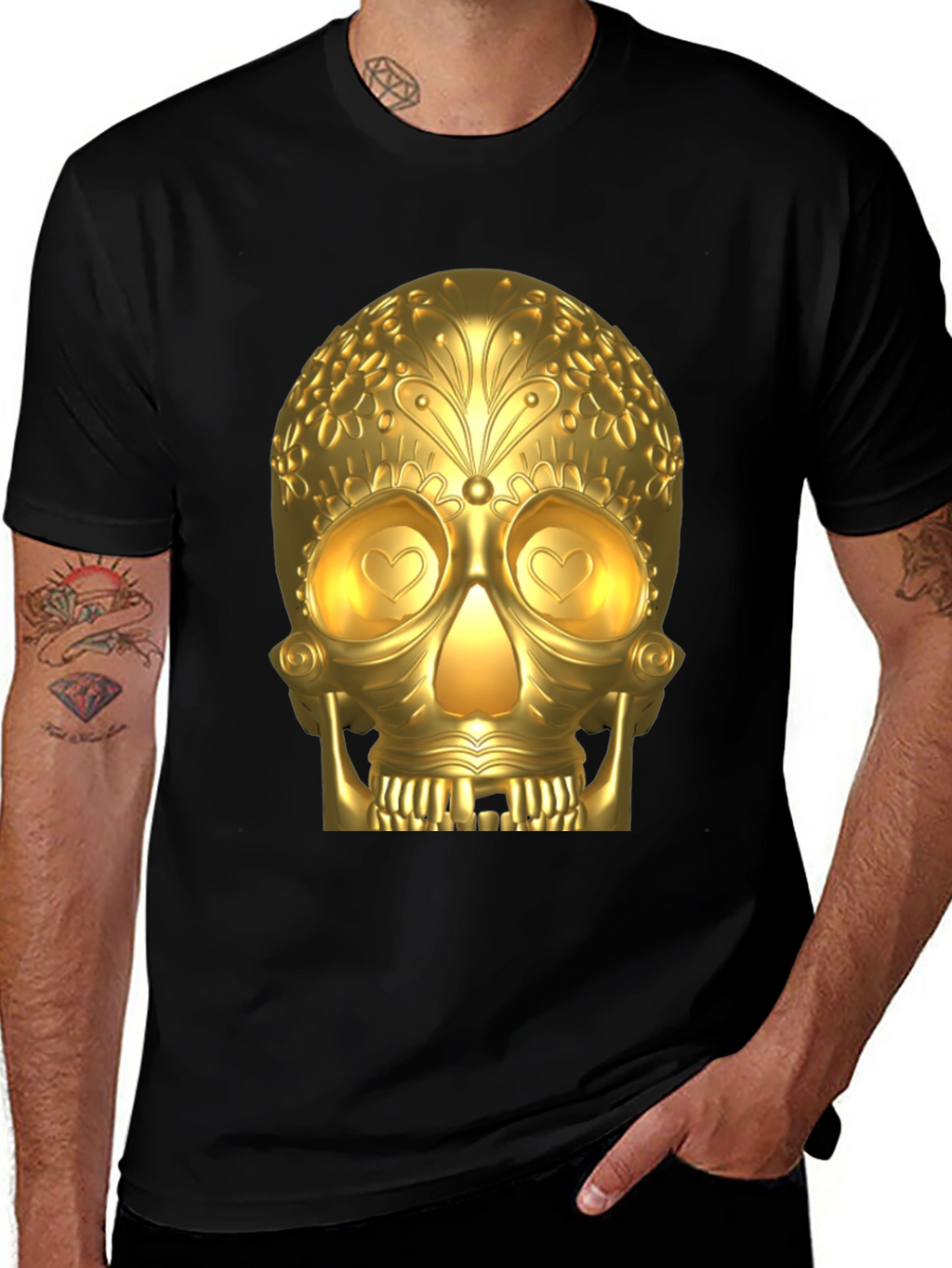 Golden Skull Graphic T-Shirt