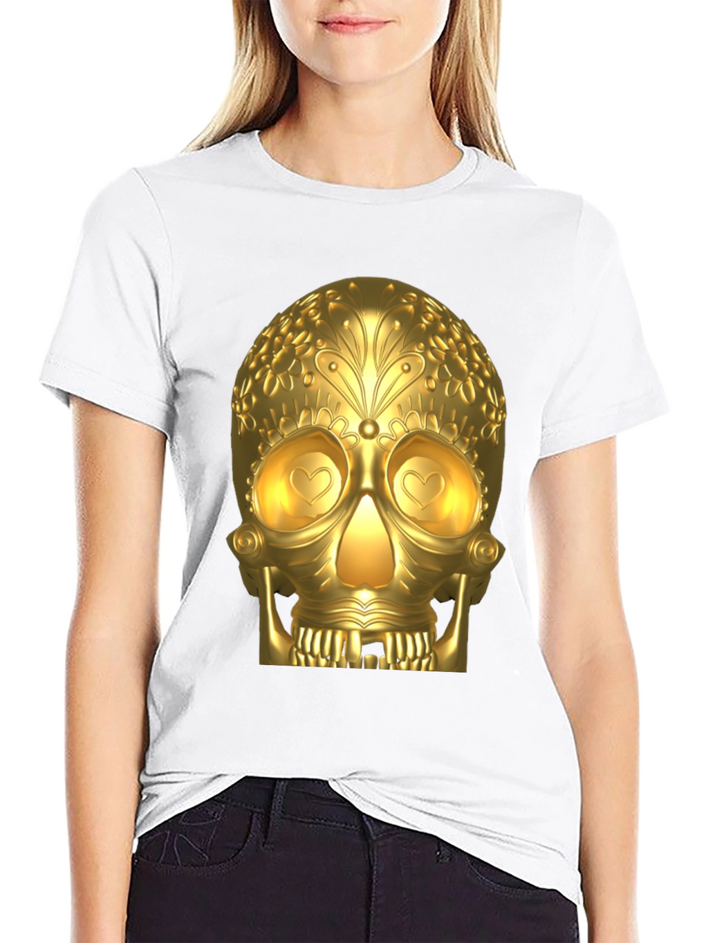 Golden Skull Graphic T-Shirt