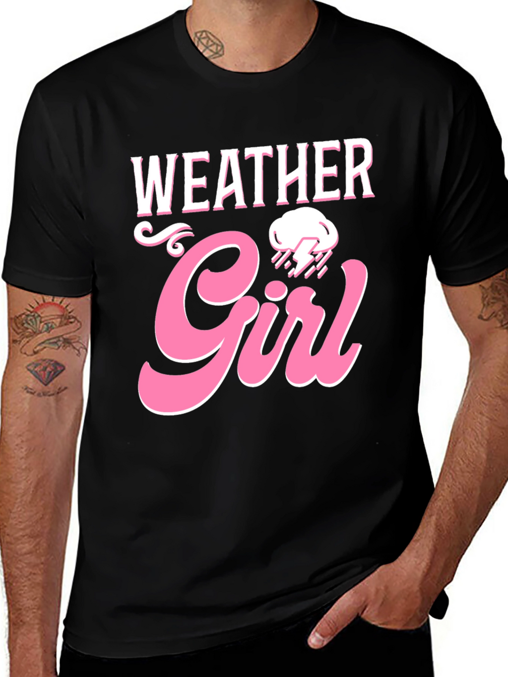 Weather Girl Graphic Tee - Trendy Womens Black T-Shirt