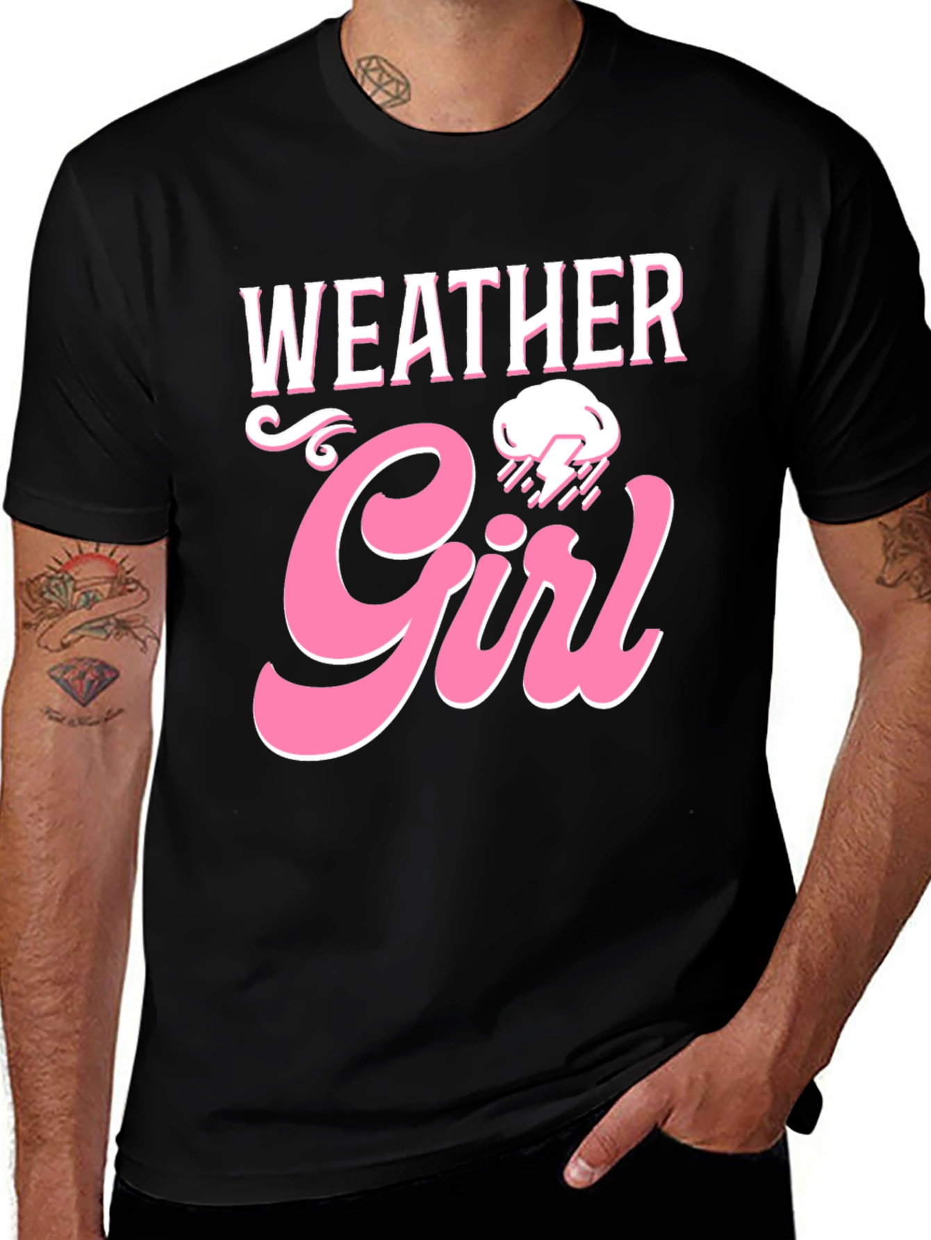 Weather Girl Graphic Tee - Trendy Womens Black T-Shirt