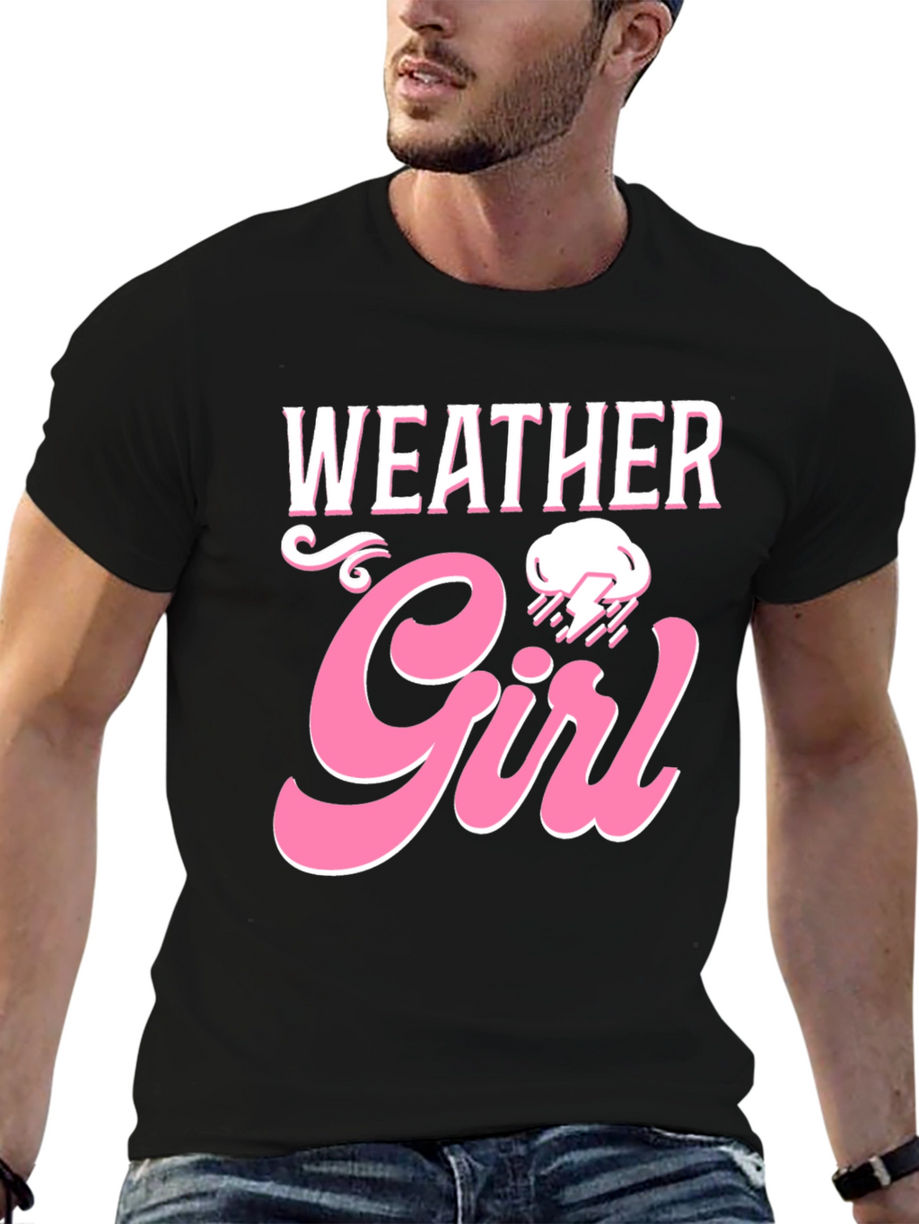Weather Girl Graphic Tee - Trendy Womens Black T-Shirt