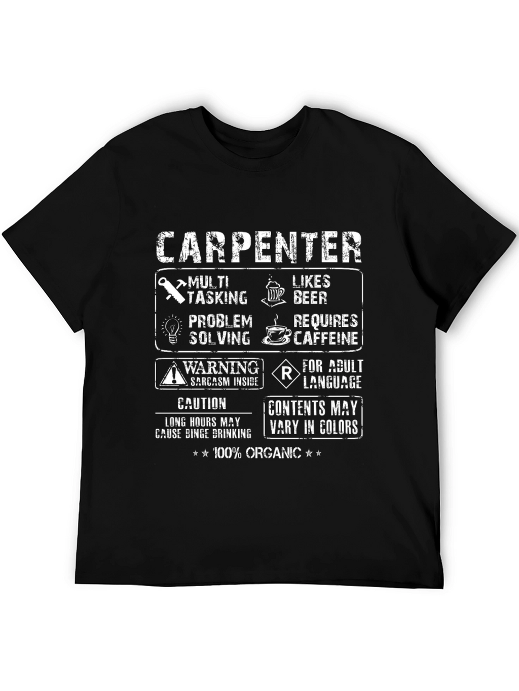 Carpenter T-Shirt: Multi-Tasking Likes Beer 100% Organic