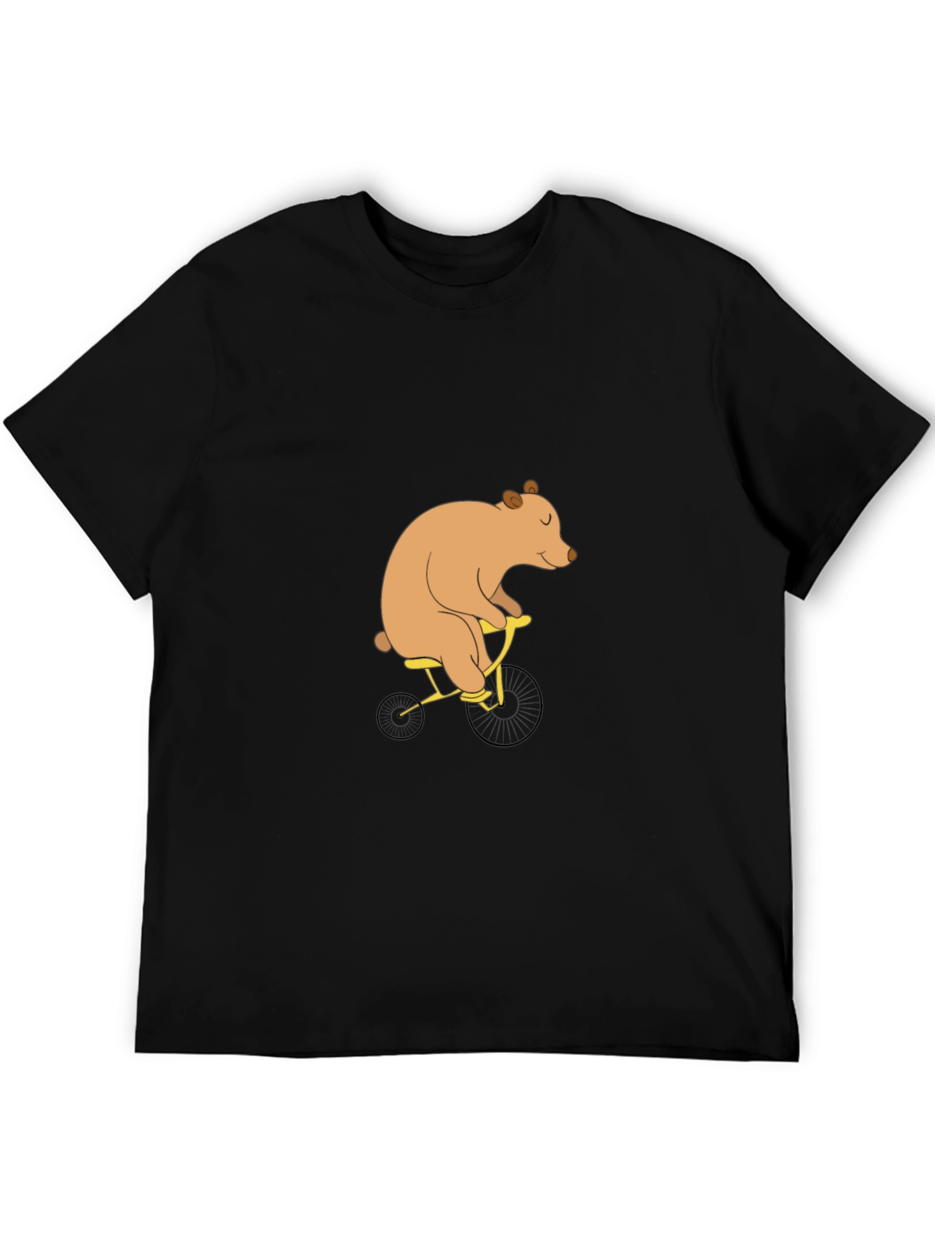 Bear on Bike Graphic Tee - Black T-Shirt