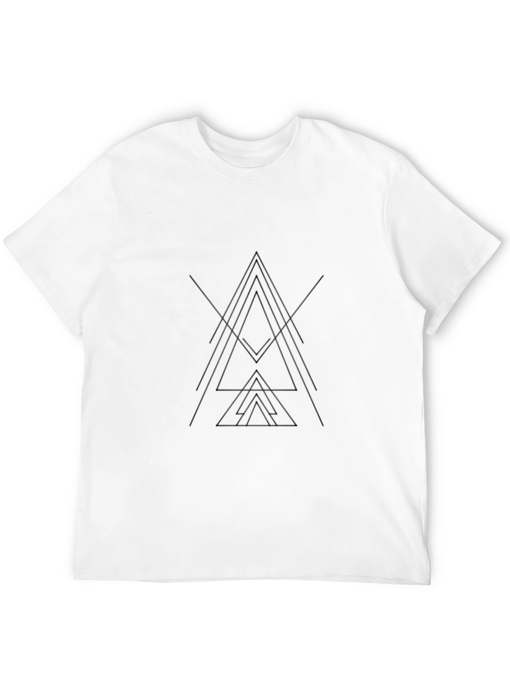 Mens Black Geometric Graphic Tee