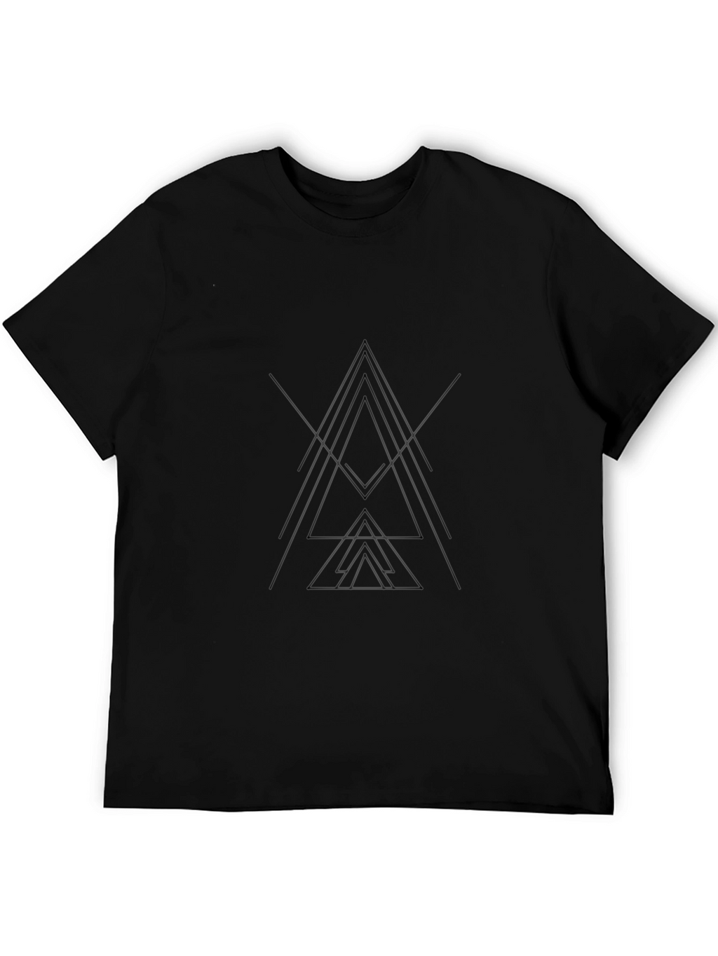 Mens Black Geometric Graphic Tee