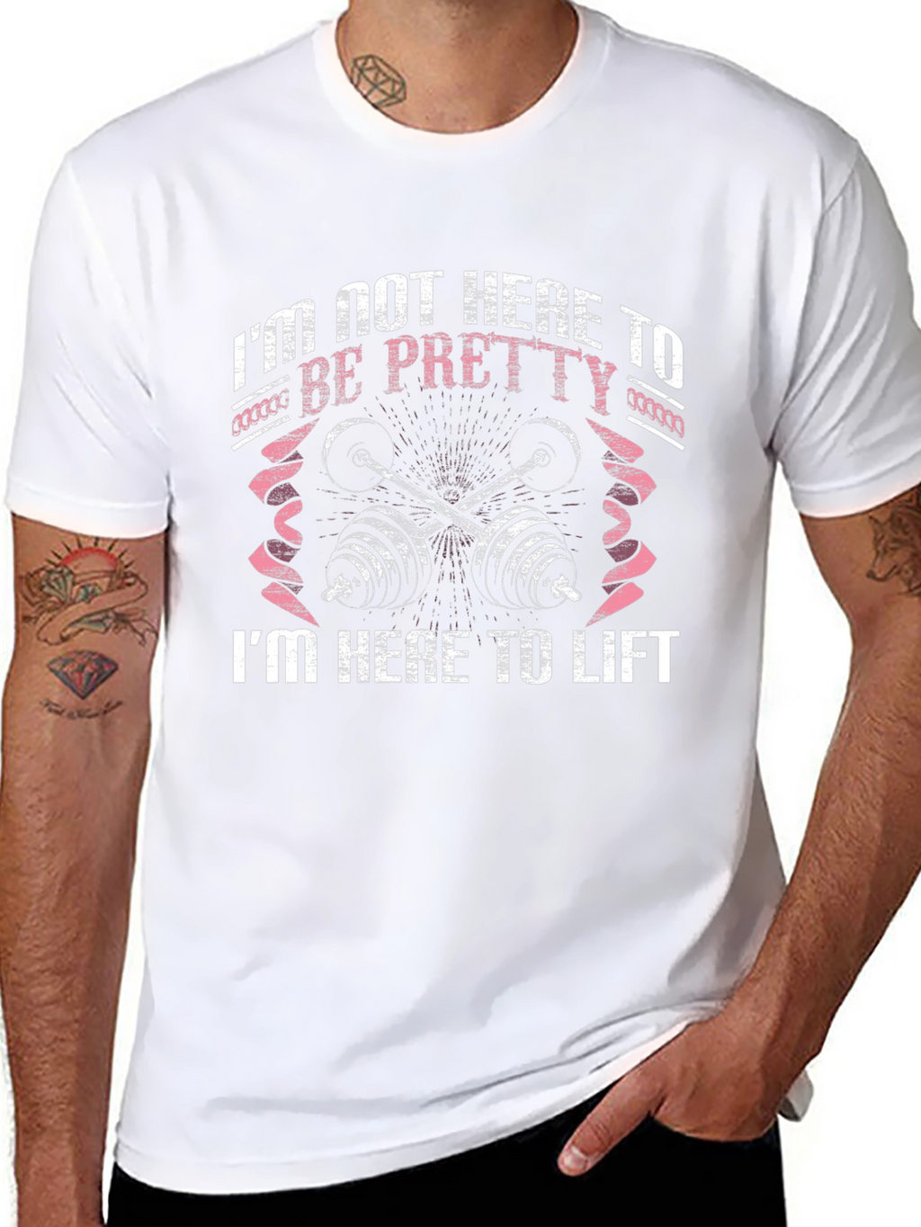 Womens Fitness Graphic T-Shirt - Im Here to Lift