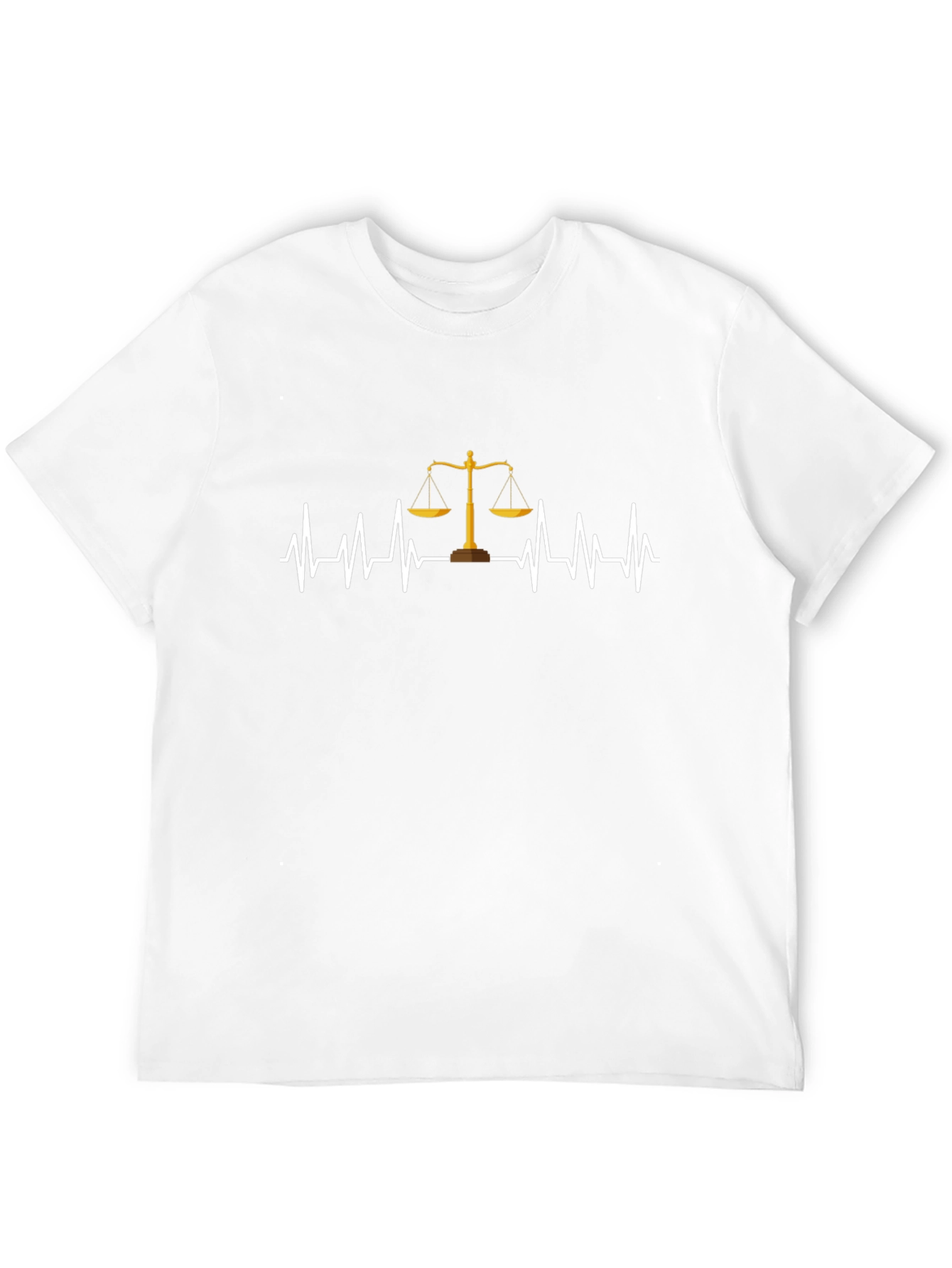 Lawyer Heartbeat T-Shirt - Justice Scales Graphic Tee