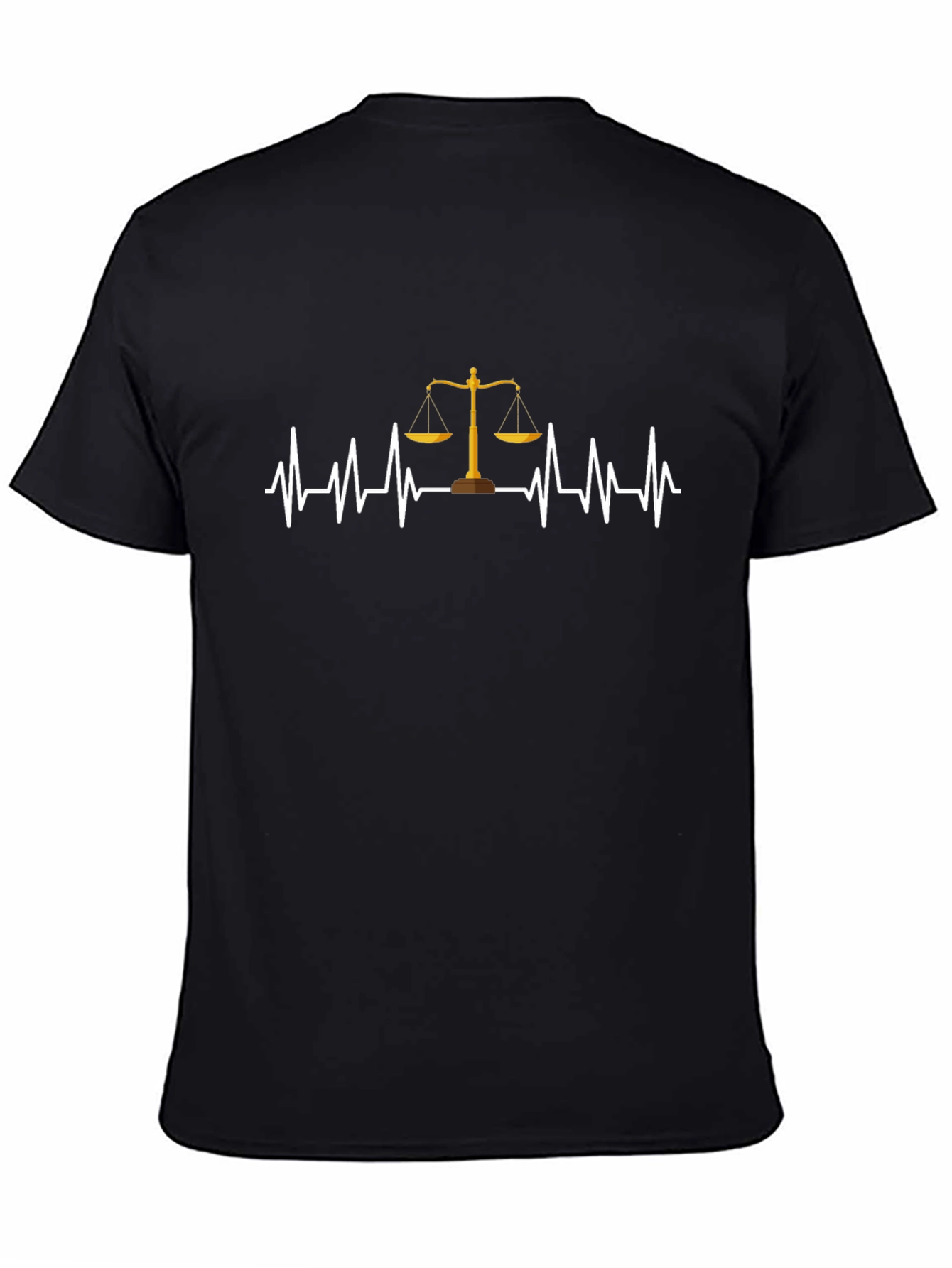 Lawyer Heartbeat T-Shirt - Justice Scales Graphic Tee