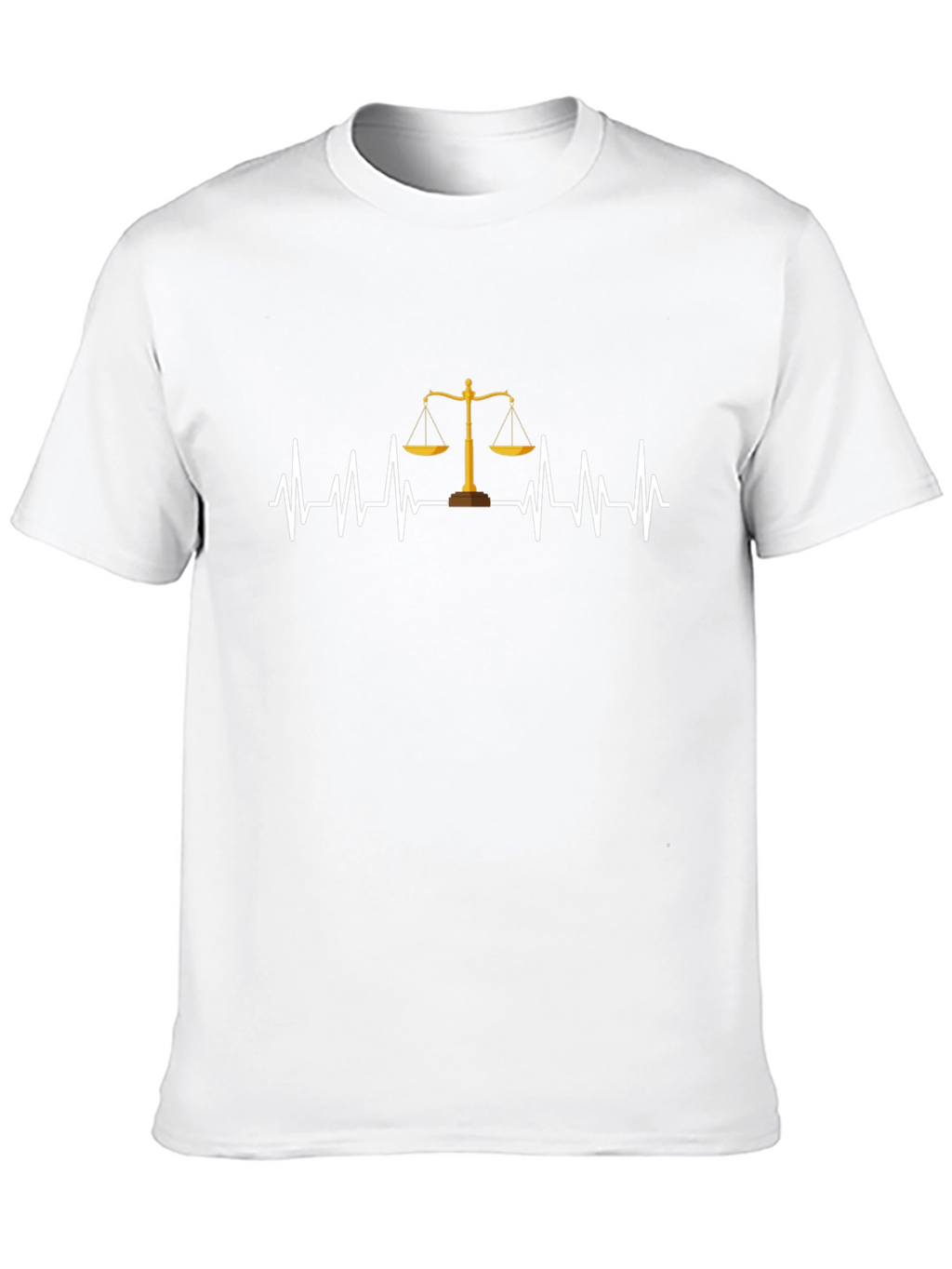 Lawyer Heartbeat T-Shirt - Justice Scales Graphic Tee
