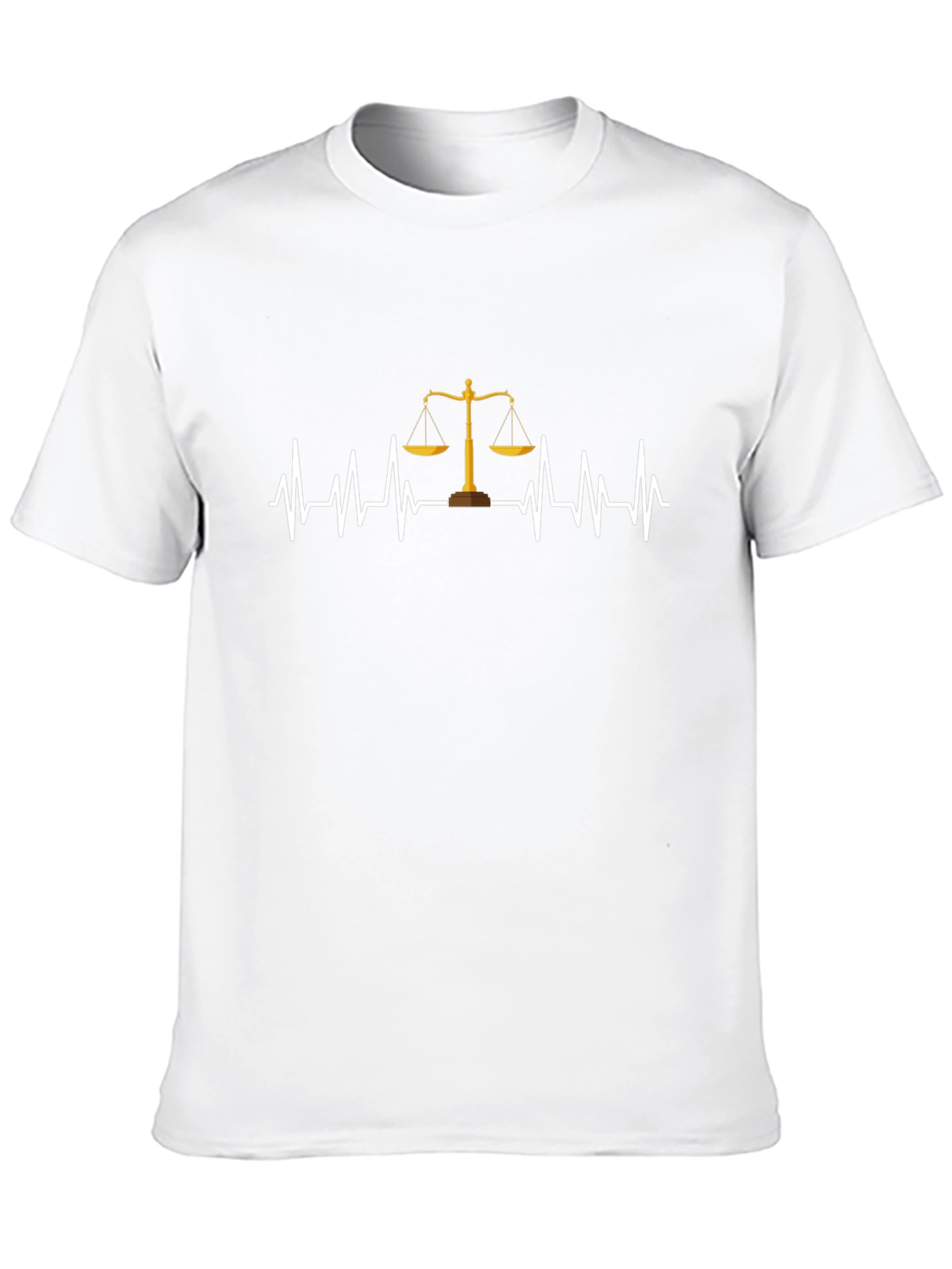 Lawyer Heartbeat T-Shirt - Justice Scales Graphic Tee