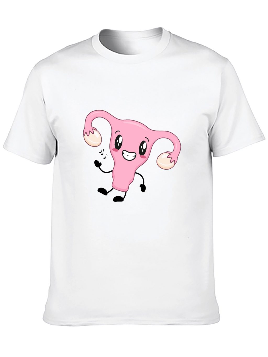 Funny Uterus Tee - Black Cotton Graphic T-Shirt