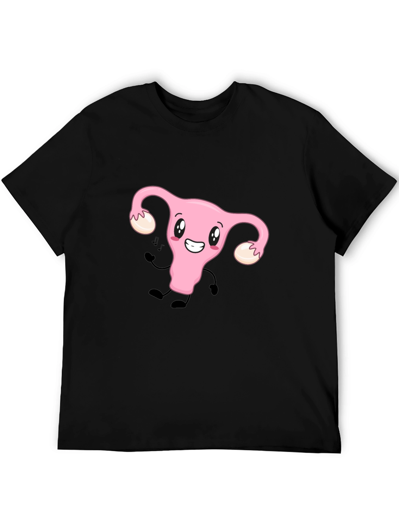 Funny Uterus Tee - Black Cotton Graphic T-Shirt
