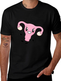 Funny Uterus Tee - Black Cotton Graphic T-Shirt