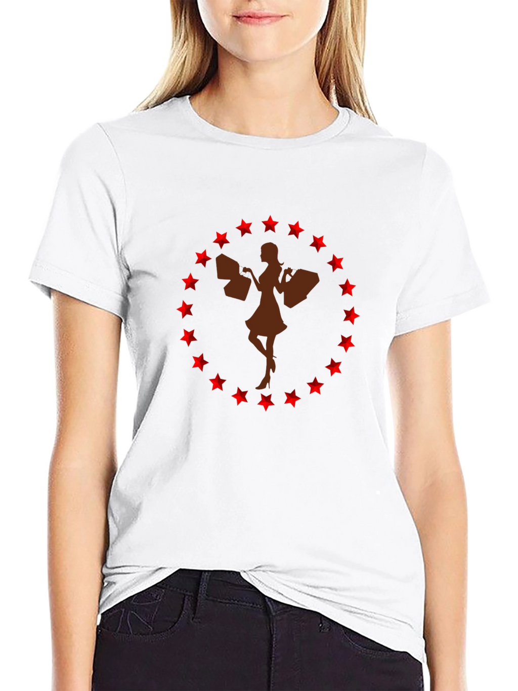 Stylish Shopping Girl Graphic Tee