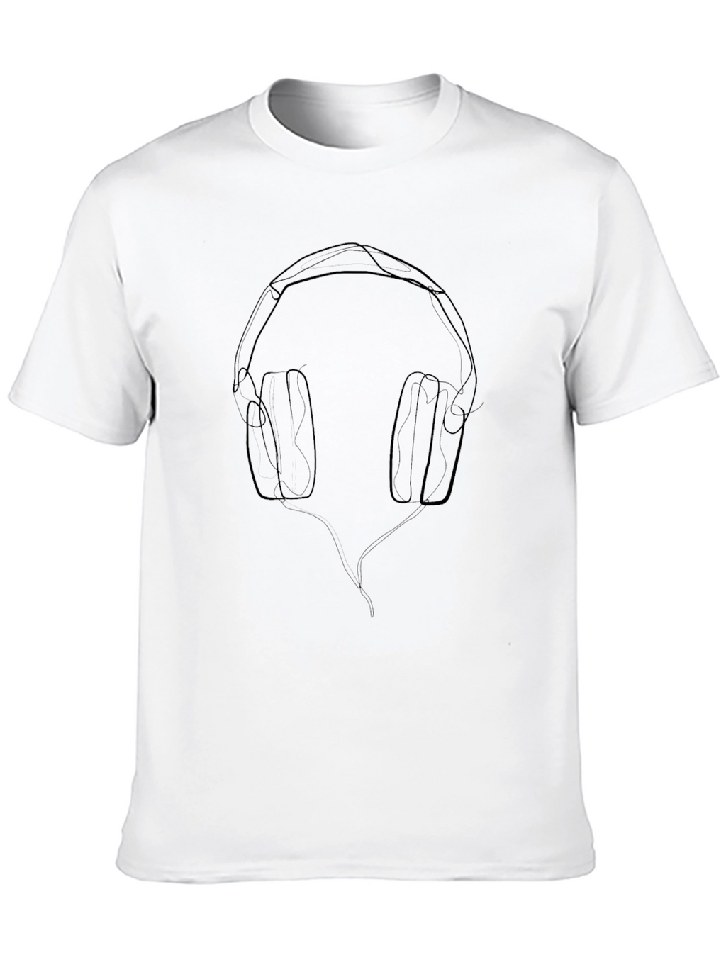 Minimalist Headphone Line Art T-Shirt