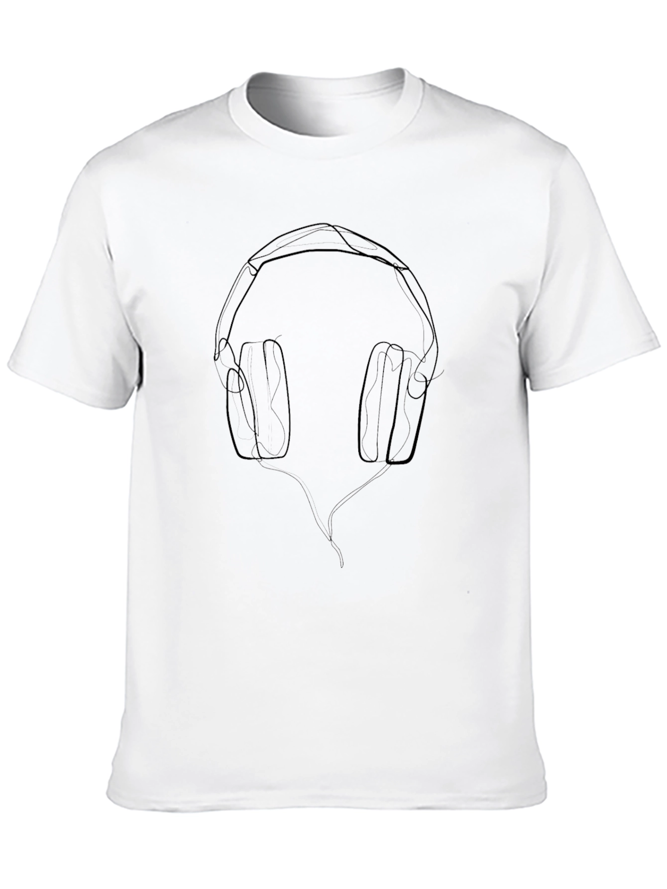 Minimalist Headphone Line Art T-Shirt