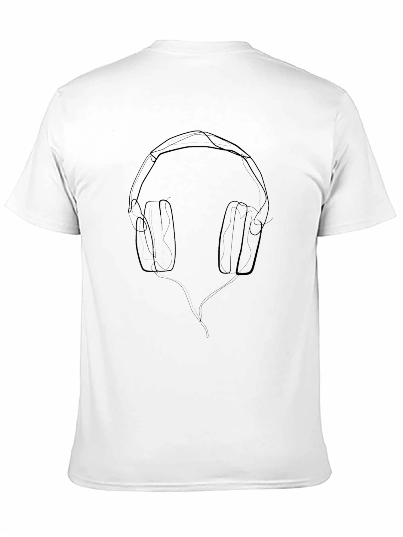Minimalist Headphone Line Art T-Shirt