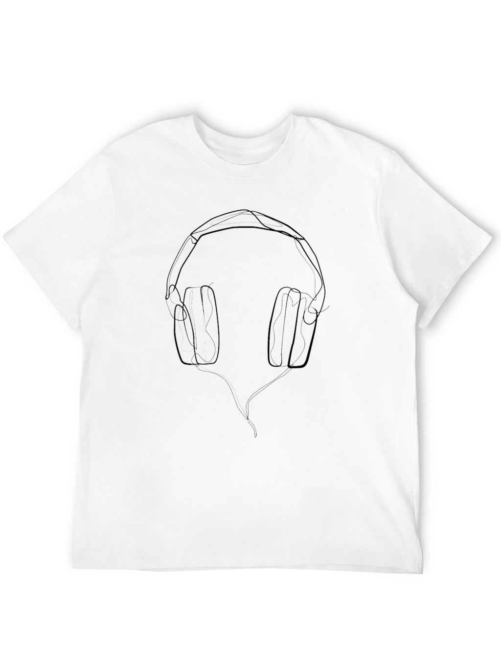 Minimalist Headphone Line Art T-Shirt